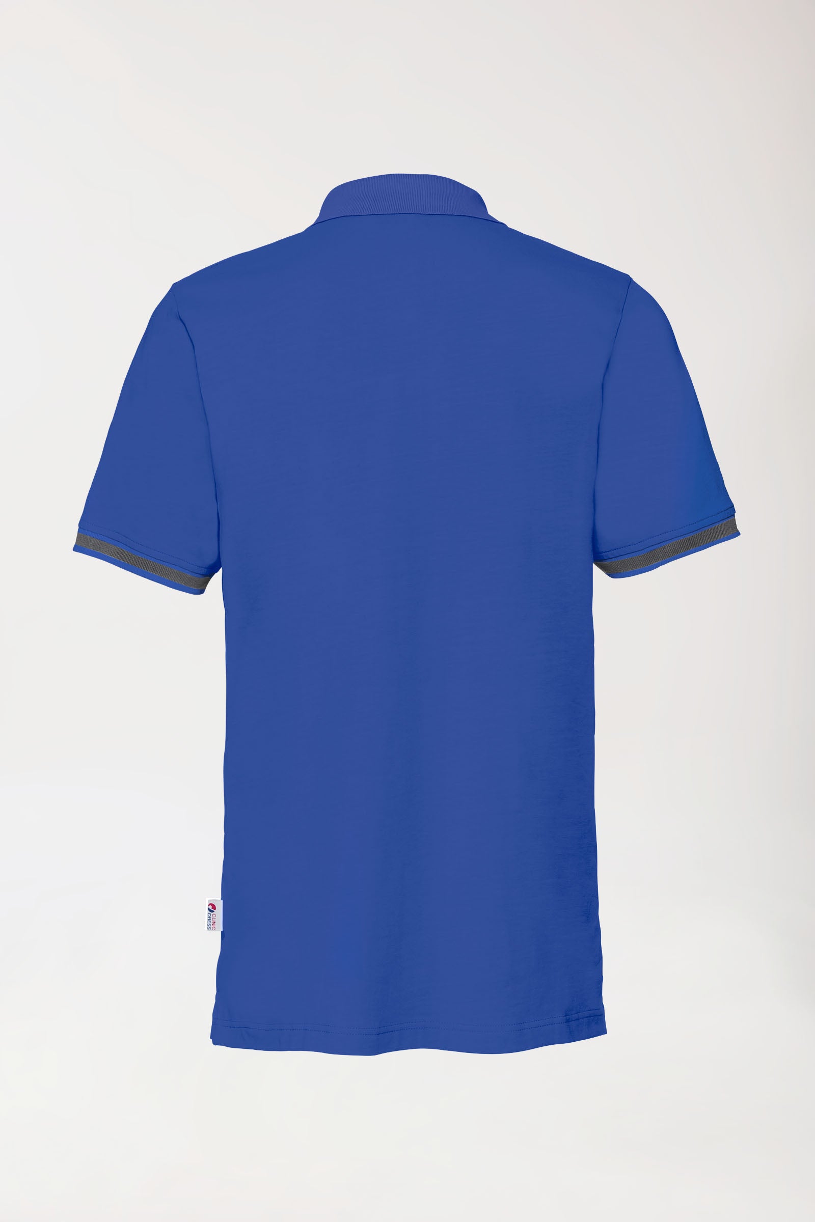 Stretch Shirt Herren - Polokragen königsblau/dunkelgrau melange