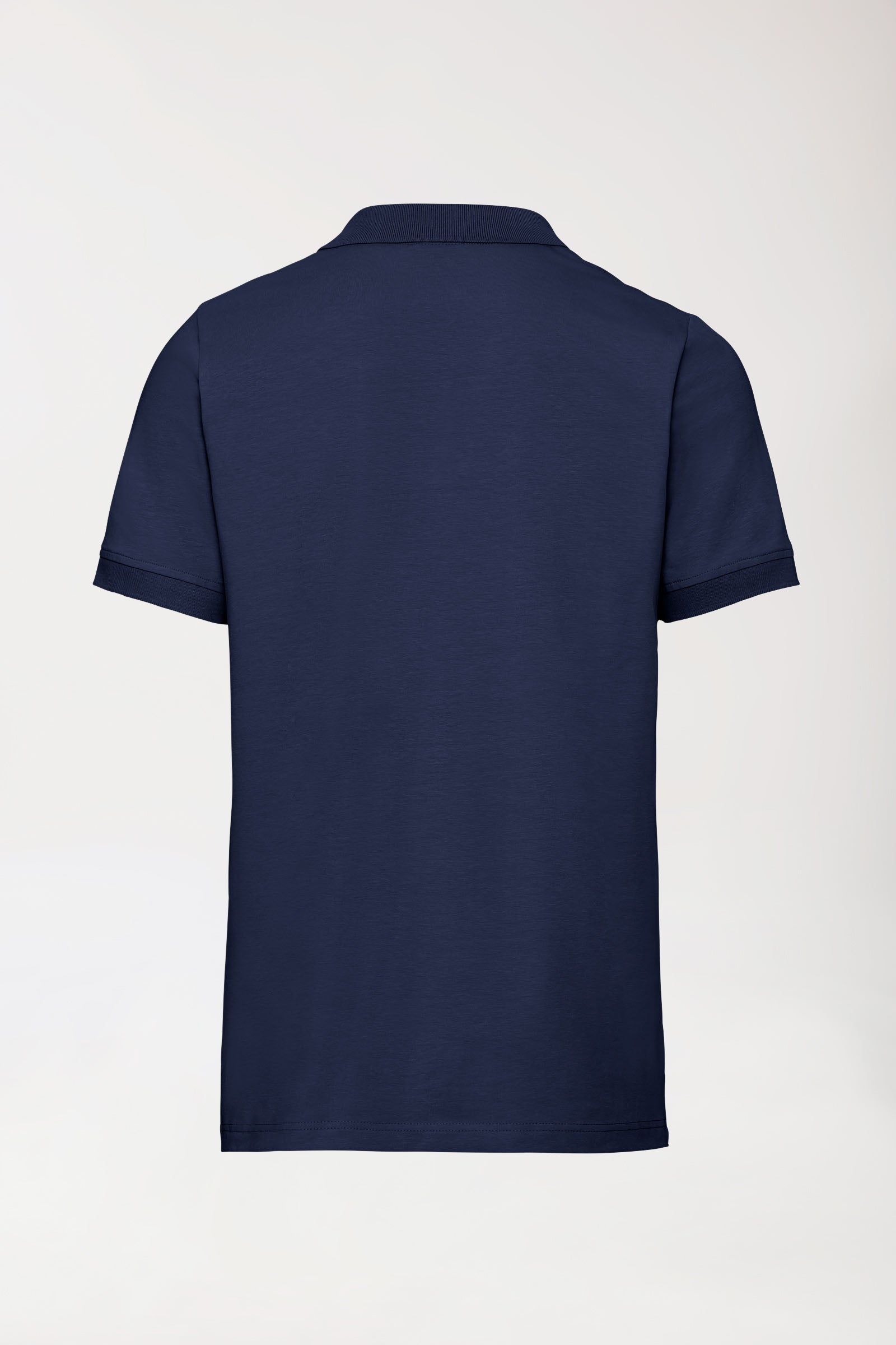 Stretch Shirt Herren - Polokragen - Knopfleiste navy, Rückansicht