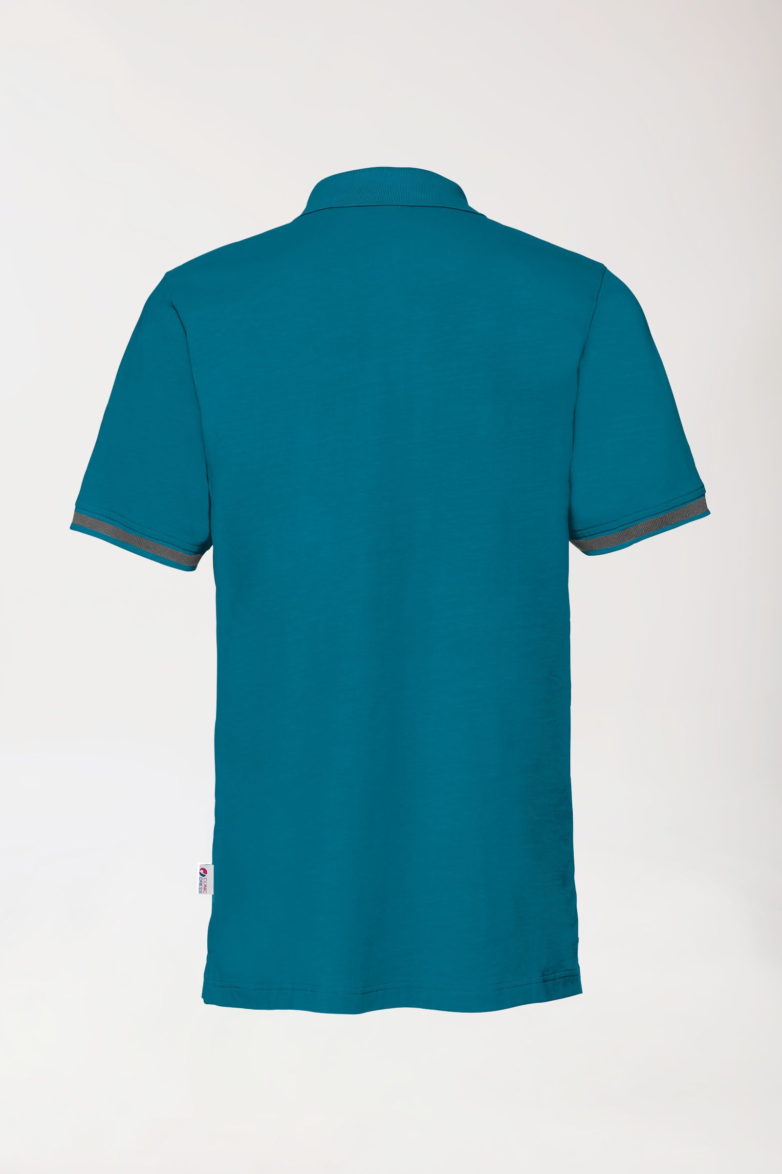 Stretch Shirt Herren - Polokragen petrol/dunkelgrau melange