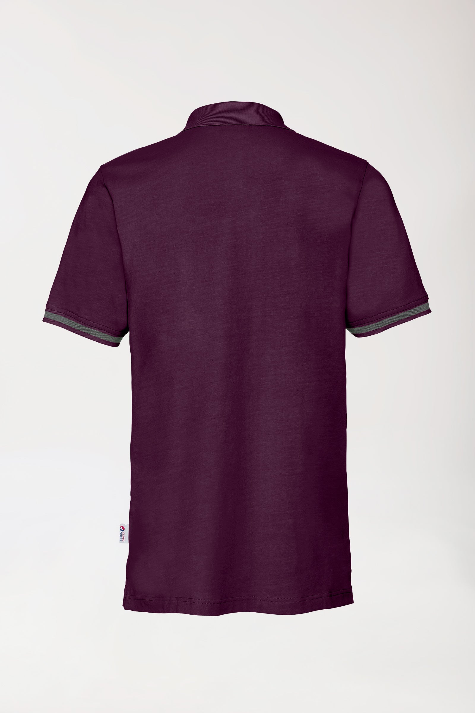 Stretch Shirt Herren - Polokragen pflaume/dunkelgrau melange