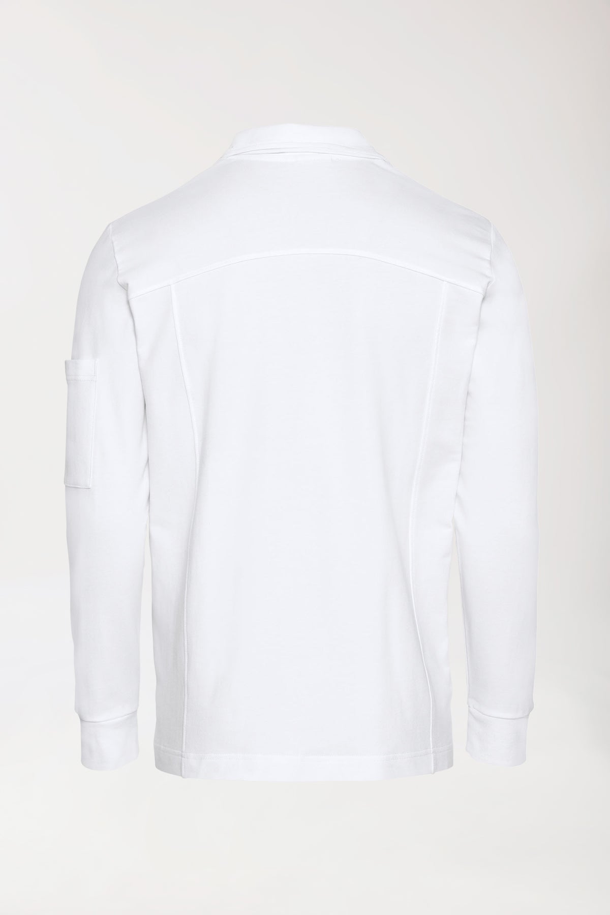 Sweatjacke Herren - Stehkragen weiß, Rückansicht