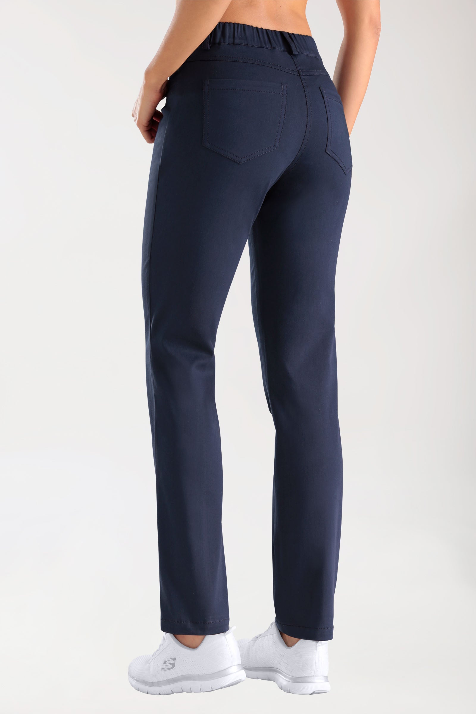Stretch 5-Pocket Hose Damen - gerades Bein navy