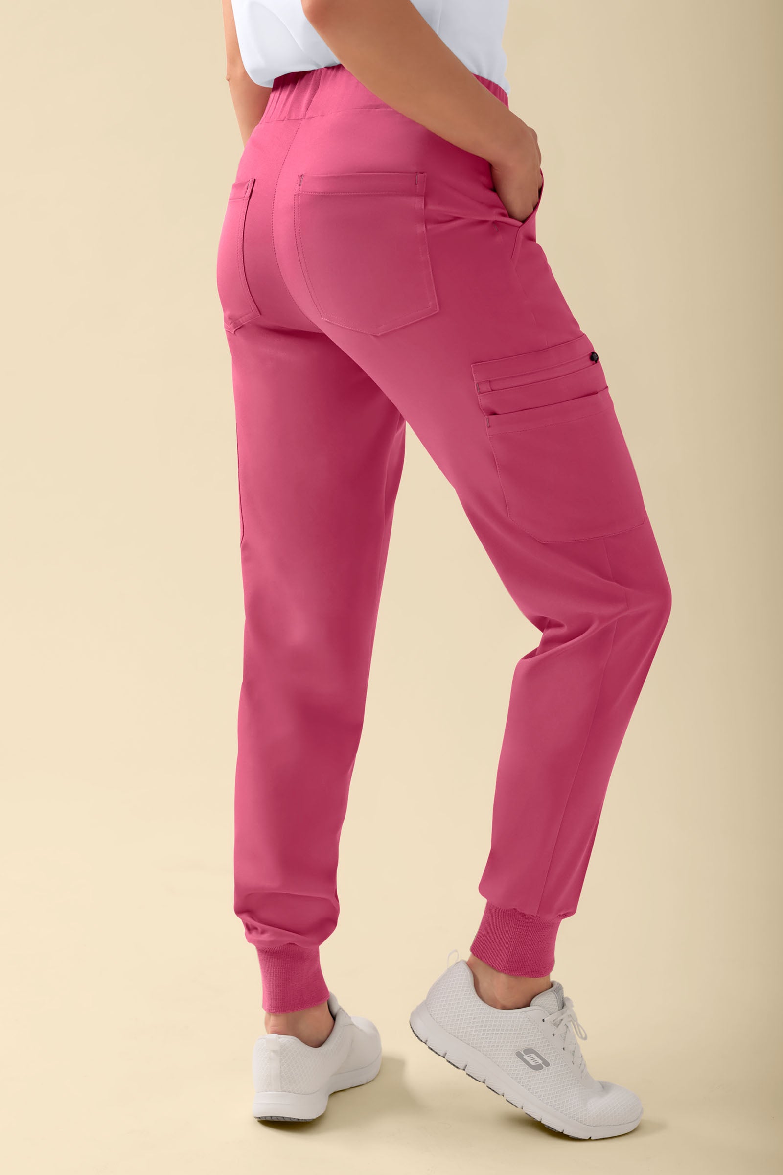 KAERE Hose Damen - Saumbündchen mit Beintaschen rosenholz, Rückansicht
