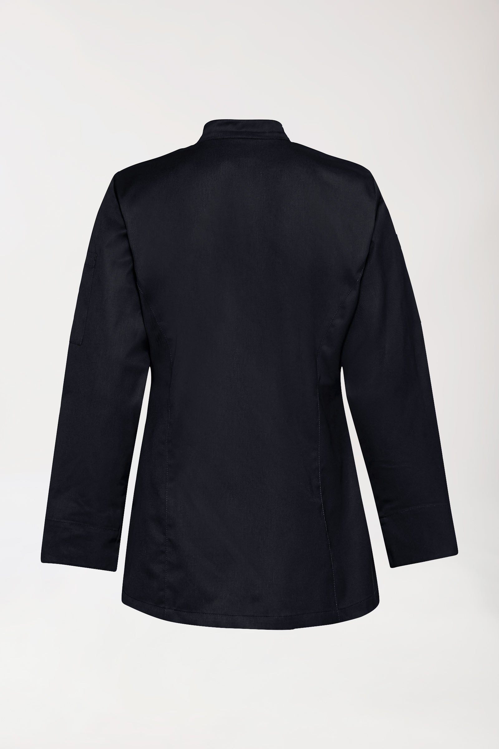 Gastro Kochjacke Damen - 1/1 Arm schwarz, Rückansicht