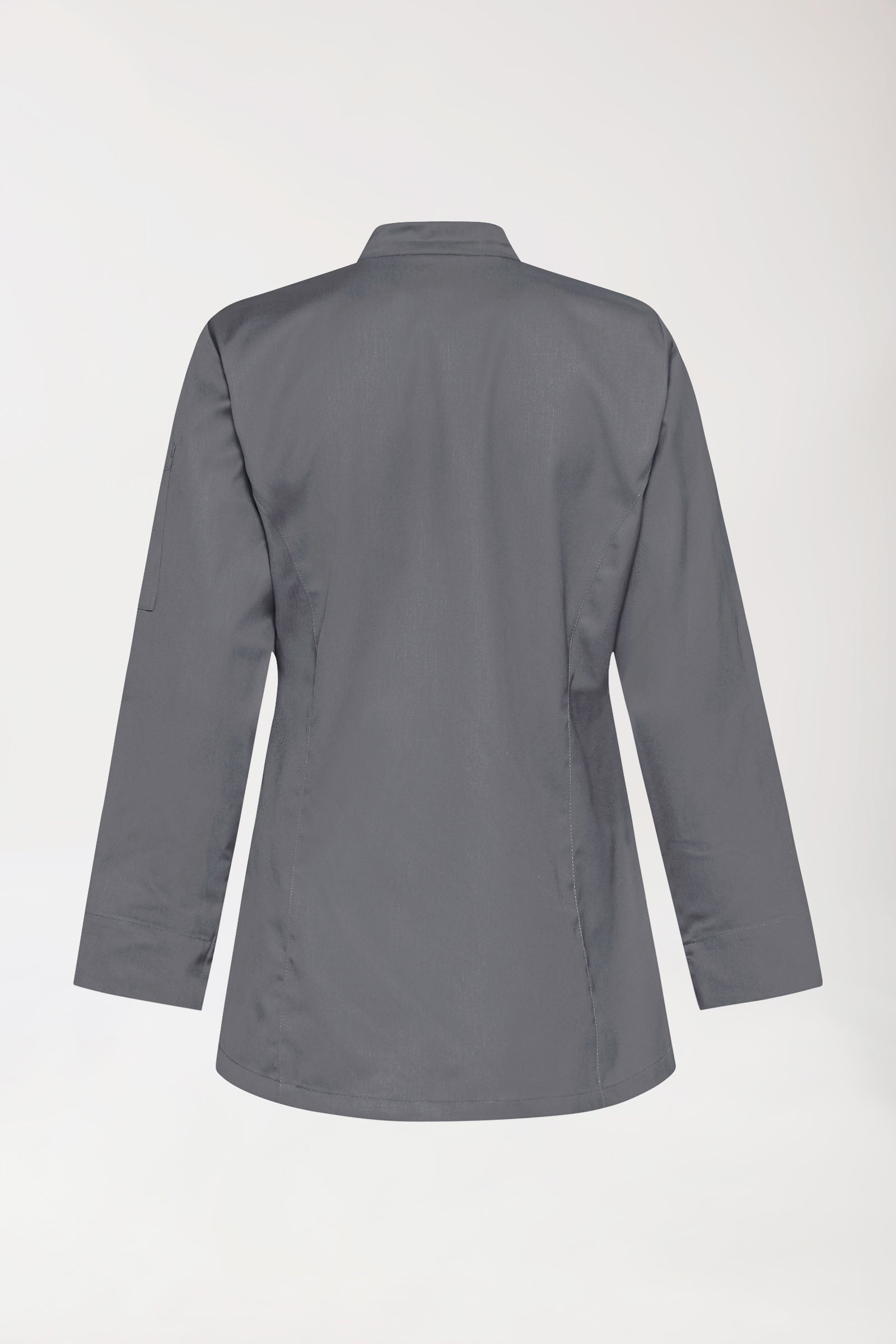 Gastro Kochjacke Damen - 1/1 Arm steingrau, Rückansicht