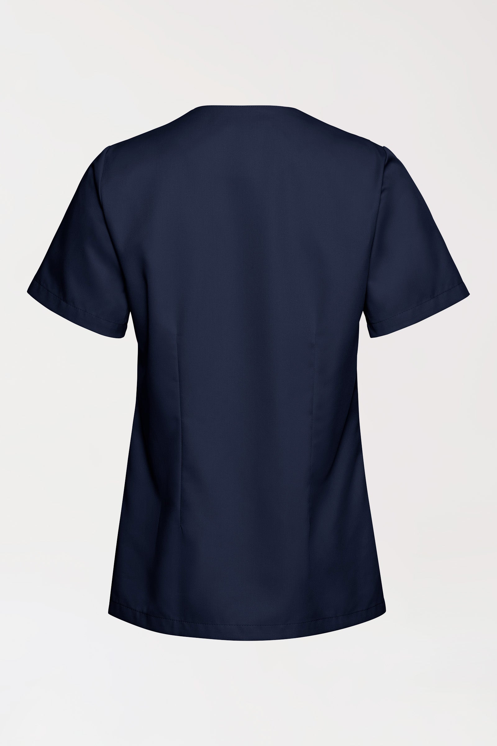 Lyocell Schlupfkasack Damen - V-Ausschnitt navy, Rückansicht