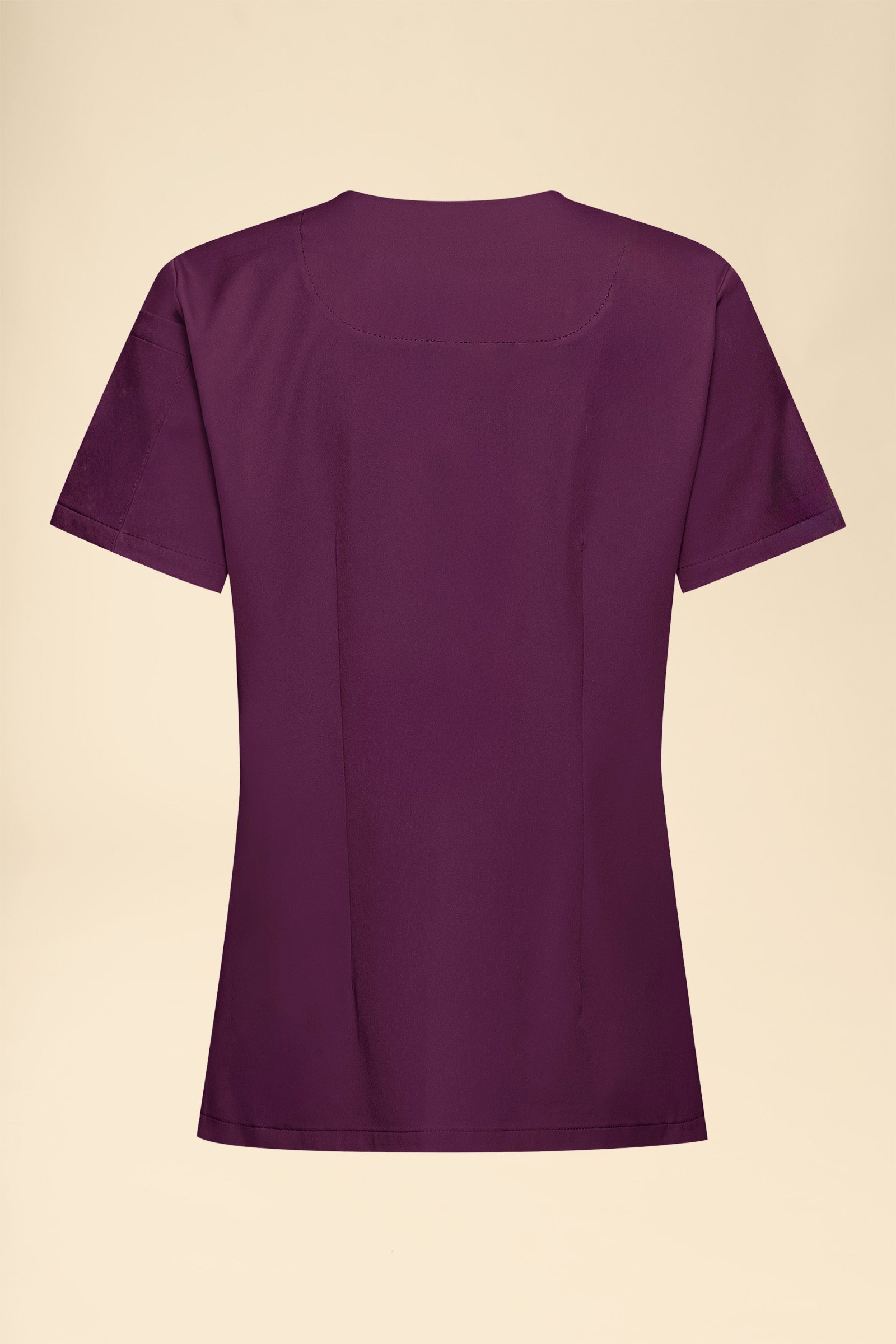 KAERE Schlupfkasack Damen - V-Ausschnitt pflaume, Rückansicht