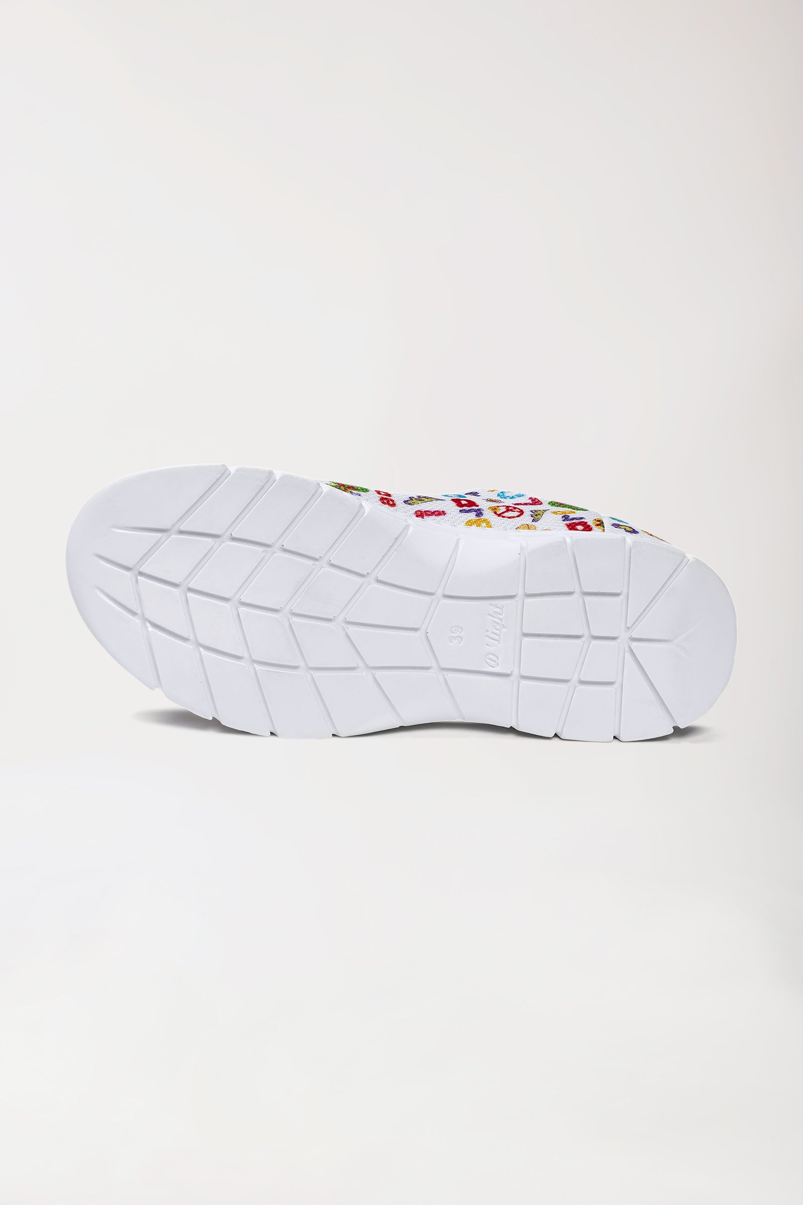 Unisex Berufsschuh weiß/orange/grün, Rückansicht