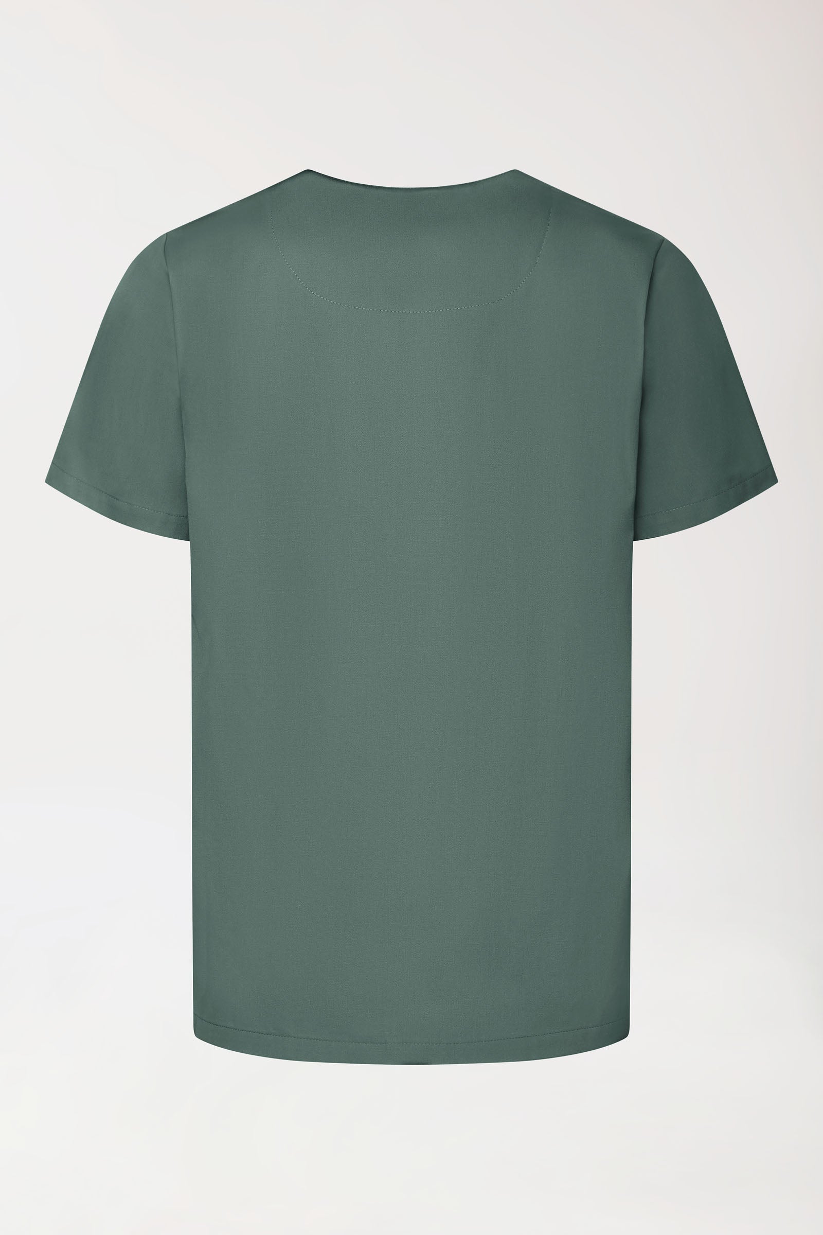 GREEN Stretch Schlupfkasack Unisex - V-Ausschnitt dunkelgrün, Rückansicht