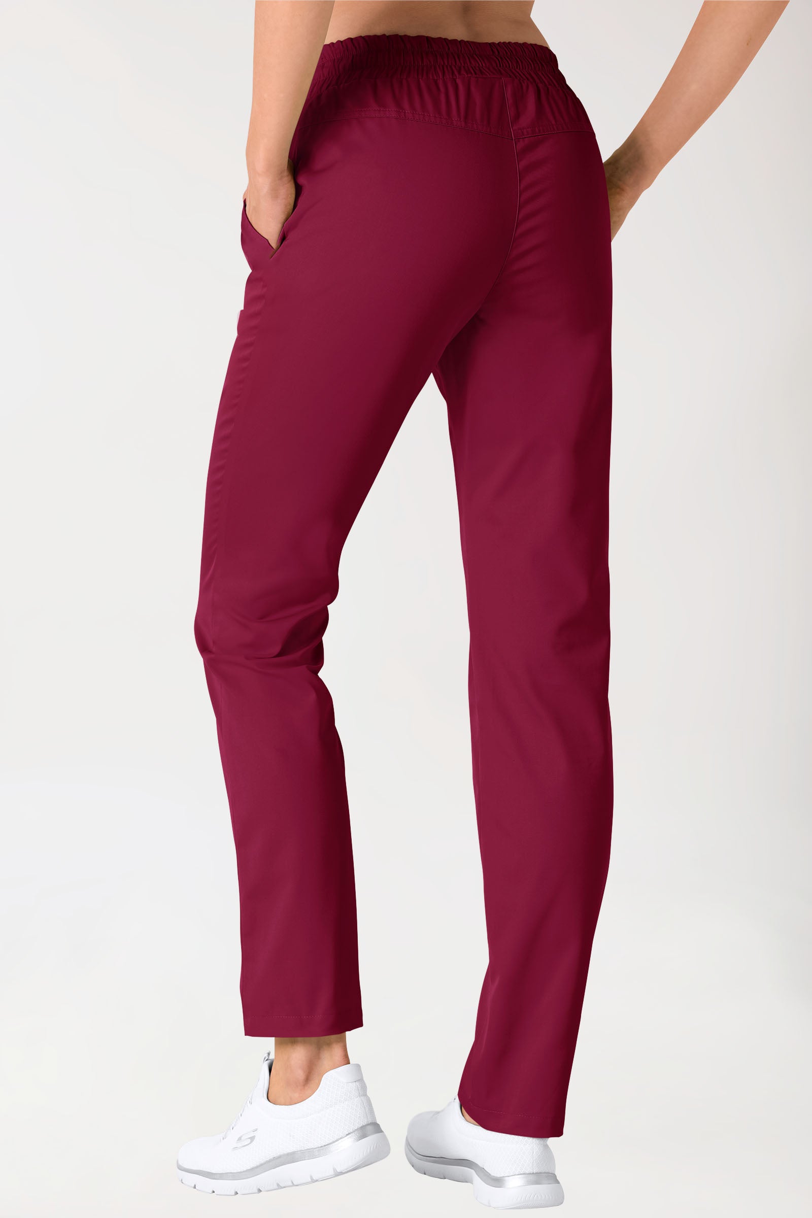 Hose Unisex - hoher Bund bordeaux, Rückansicht