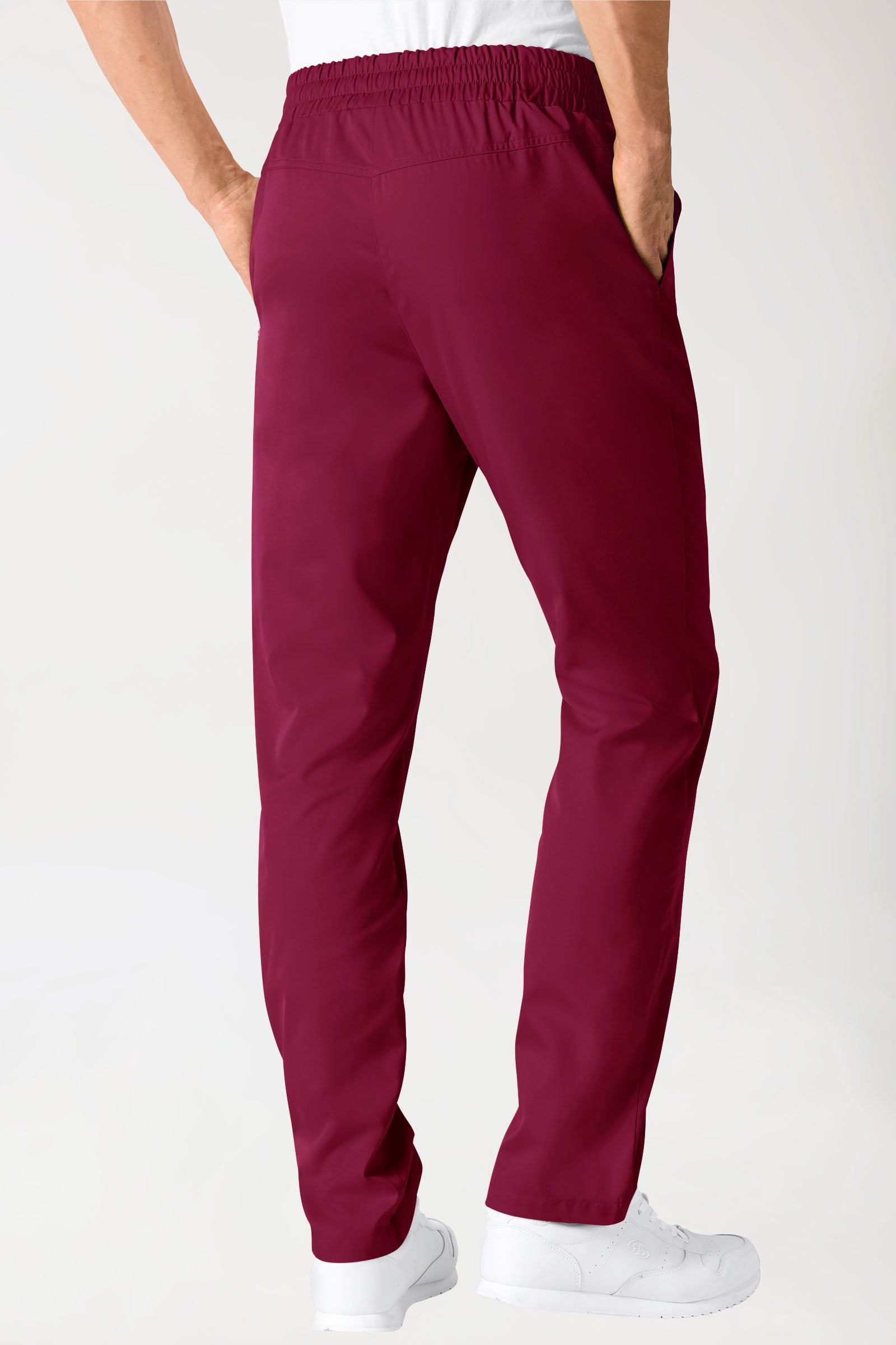Hose Unisex - hoher Bund bordeaux, Rückansicht