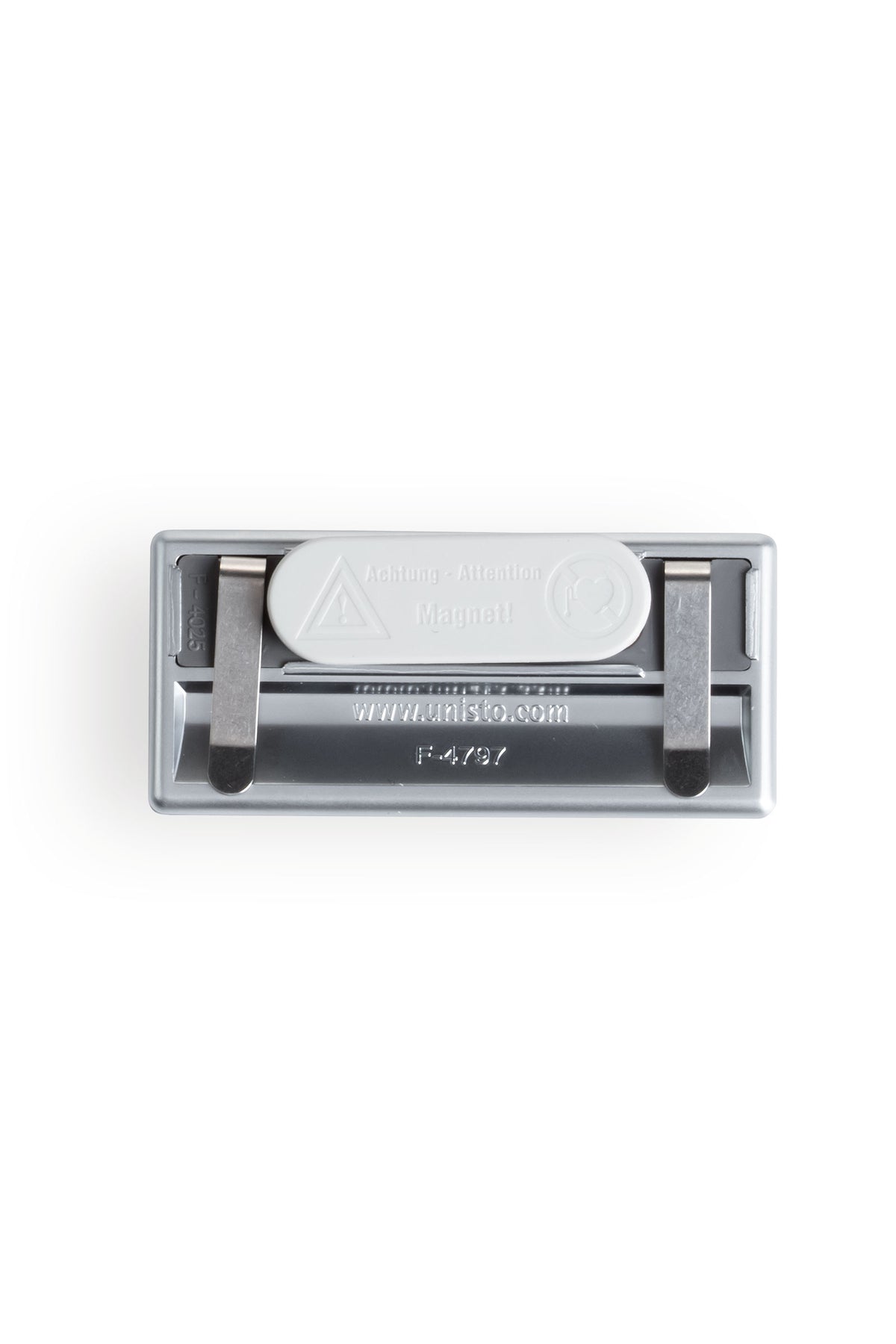 Namensschild Magnet Transparent 7x3 cm, Rückansicht