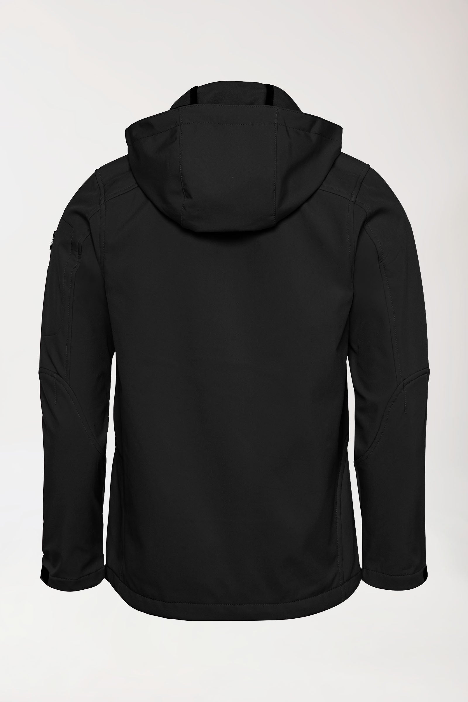 Softshell Jacken Unisex - mit Kapuze schwarz, Rückansicht