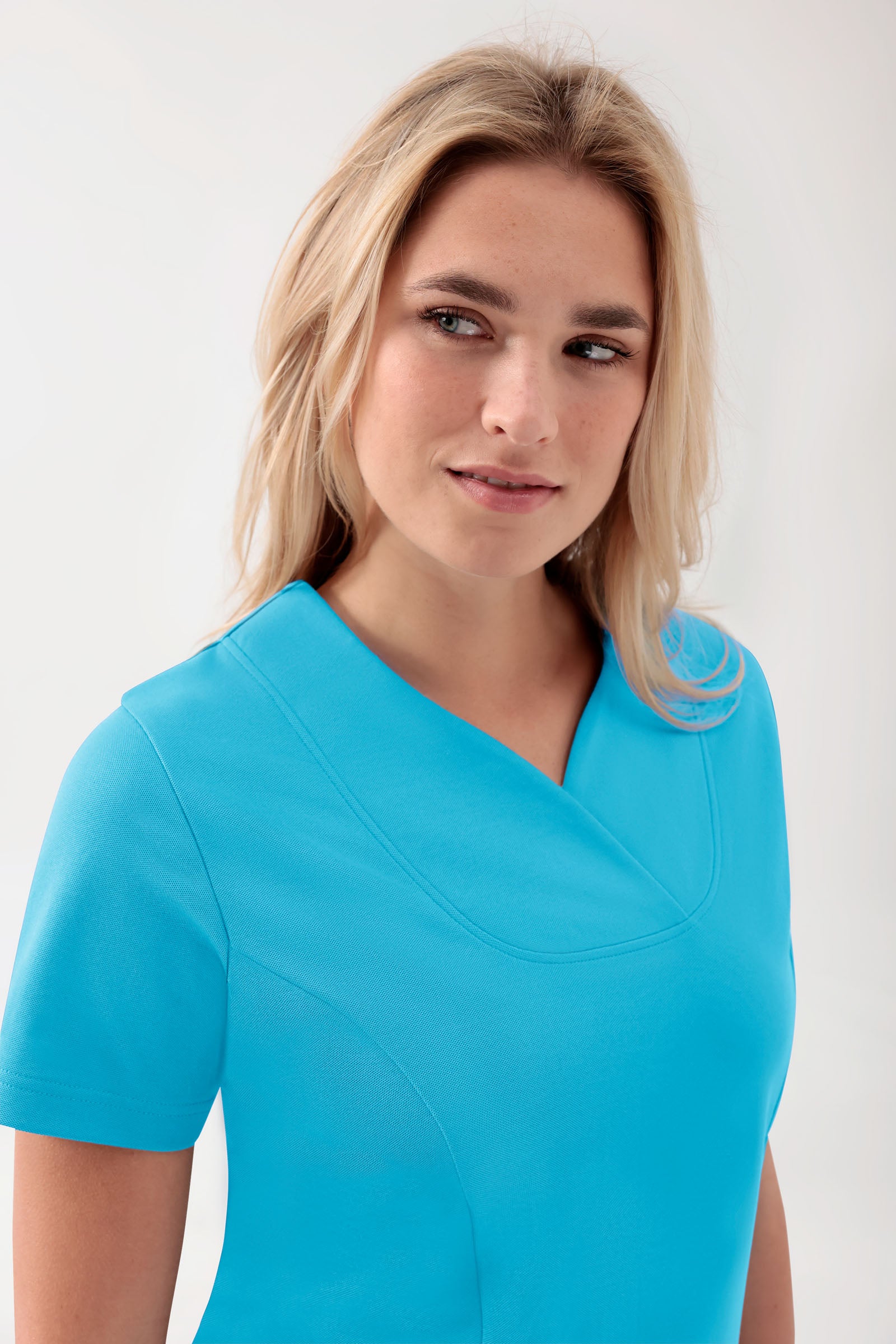 COMFY FLEX Stretch Schlupfkasack Damen - Herzausschnitt türkis