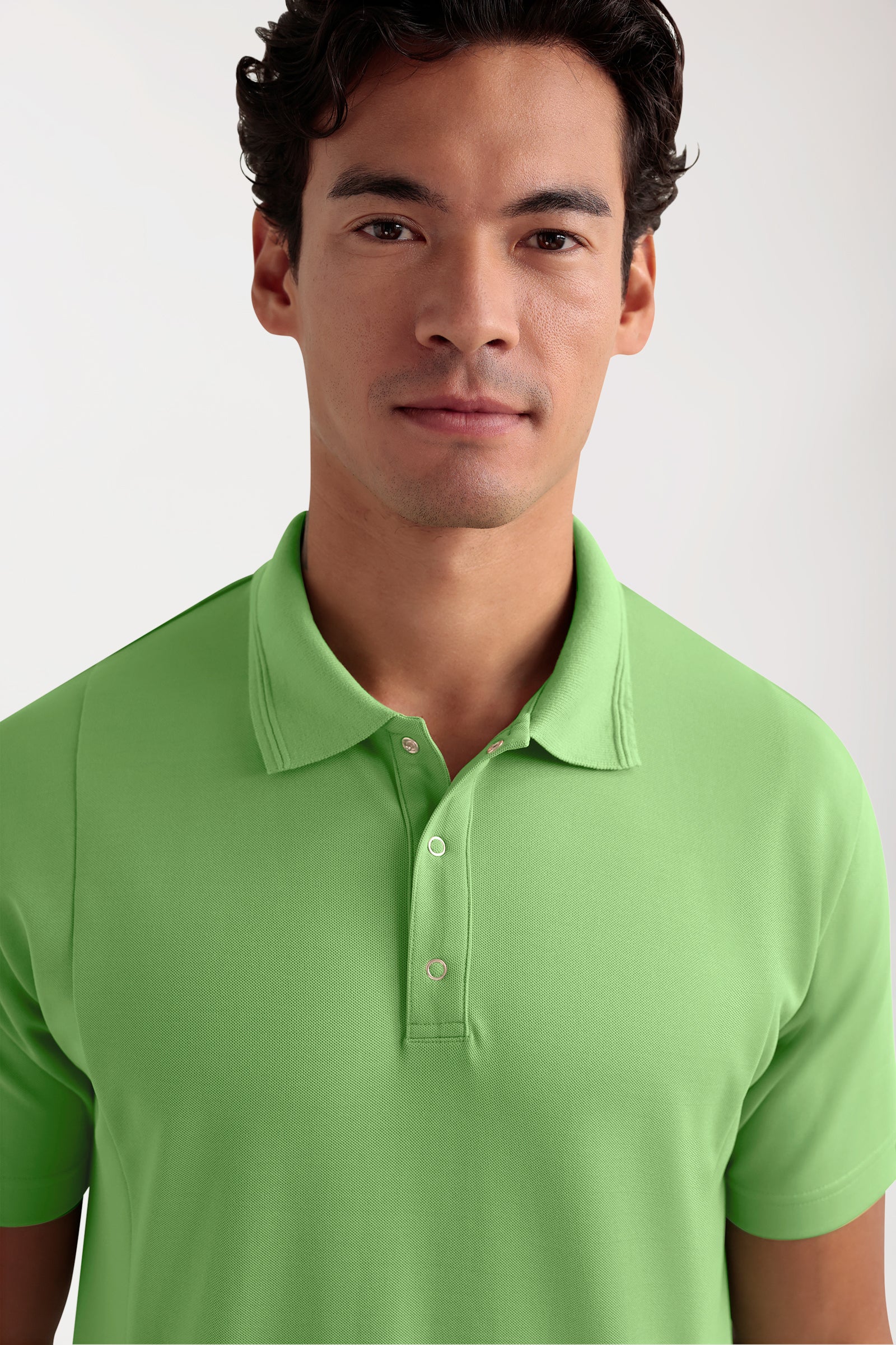 COMFY FLEX Stretch Schlupfkasack Herren - Polokragen apfelgrün