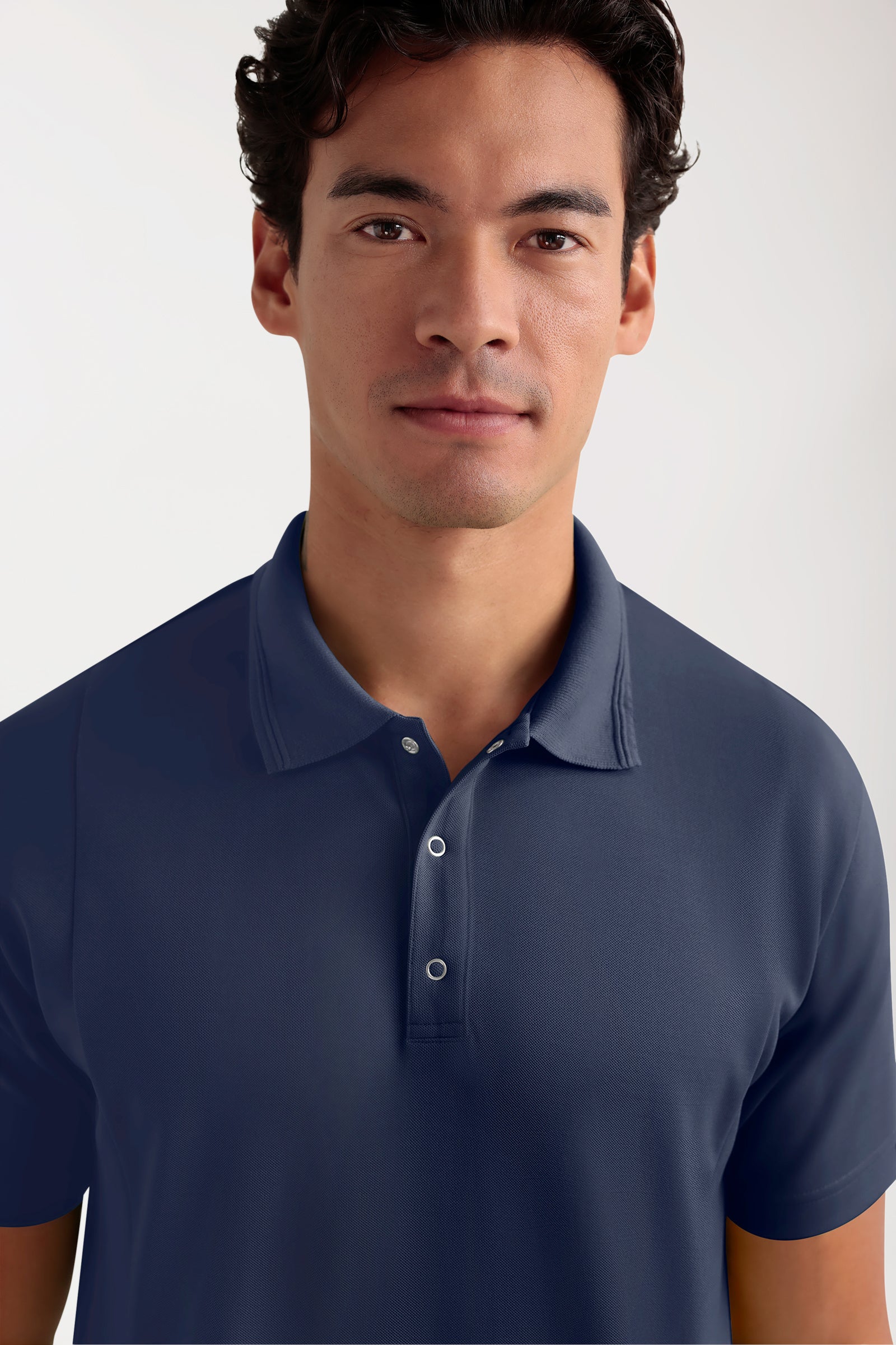 COMFY FLEX Stretch Schlupfkasack Herren - Polokragen navy