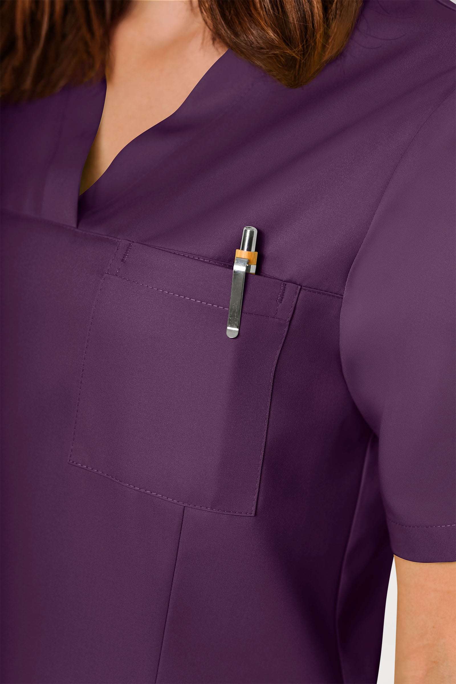 GREEN Schlupfkasack Damen - V-Ausschnitt black berry