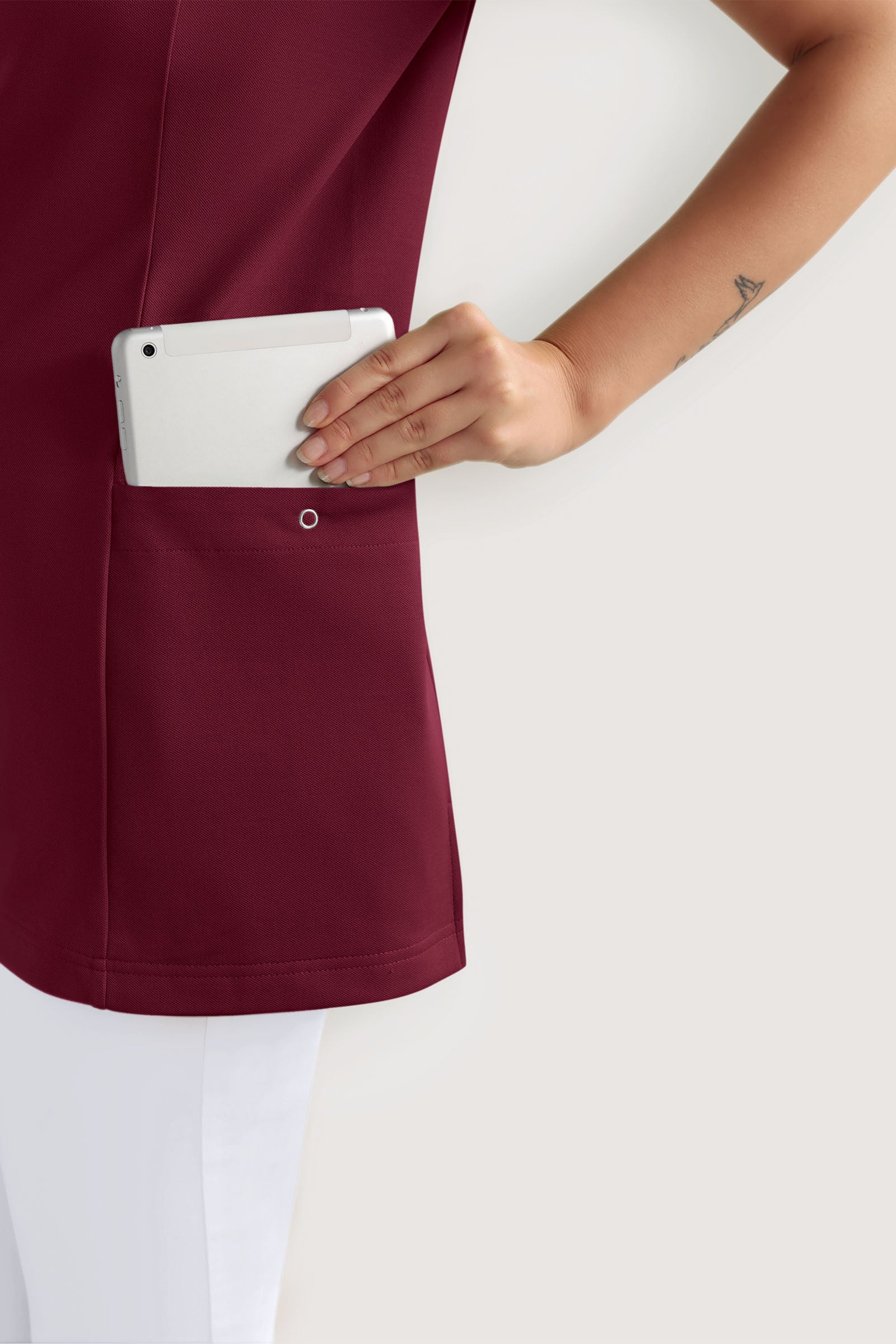 COMFY FLEX Stretch Schlupfkasack Damen - Herzausschnitt bordeaux