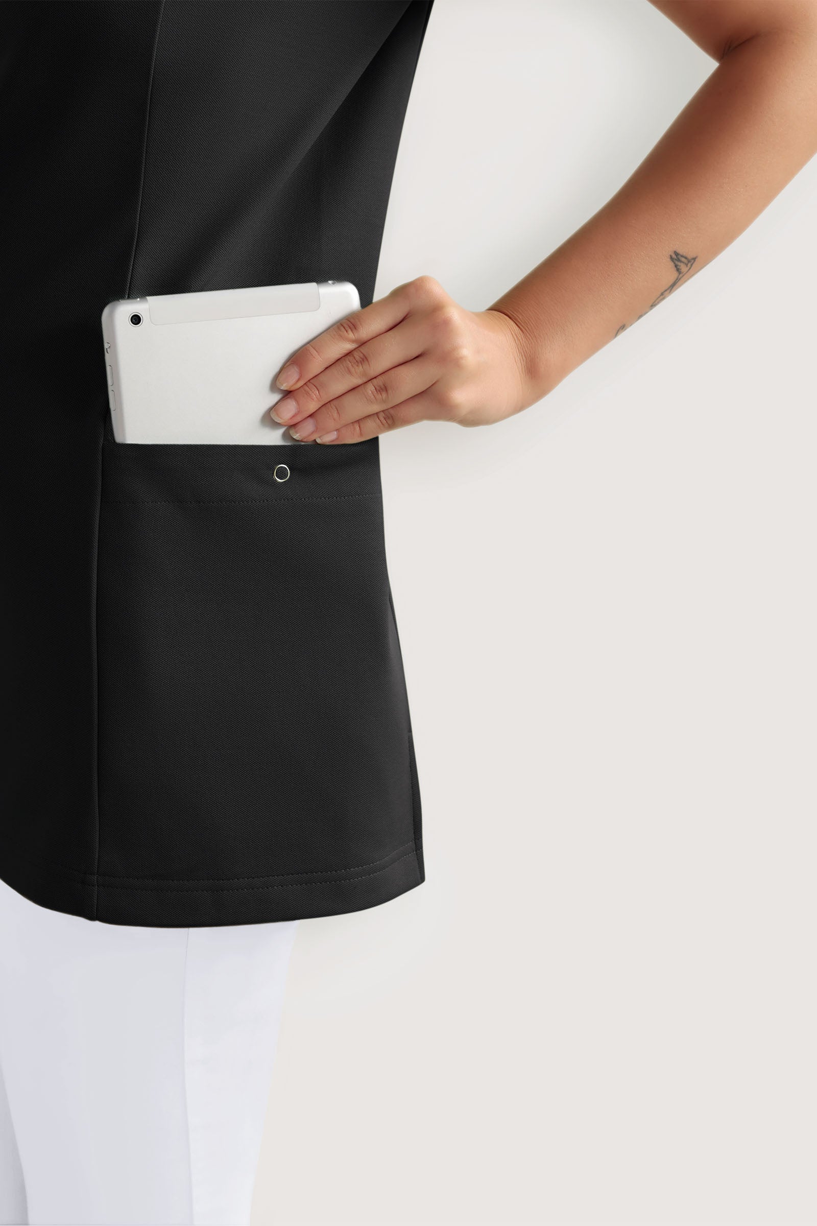 COMFY FLEX Stretch Schlupfkasack Damen - Herzausschnitt schwarz