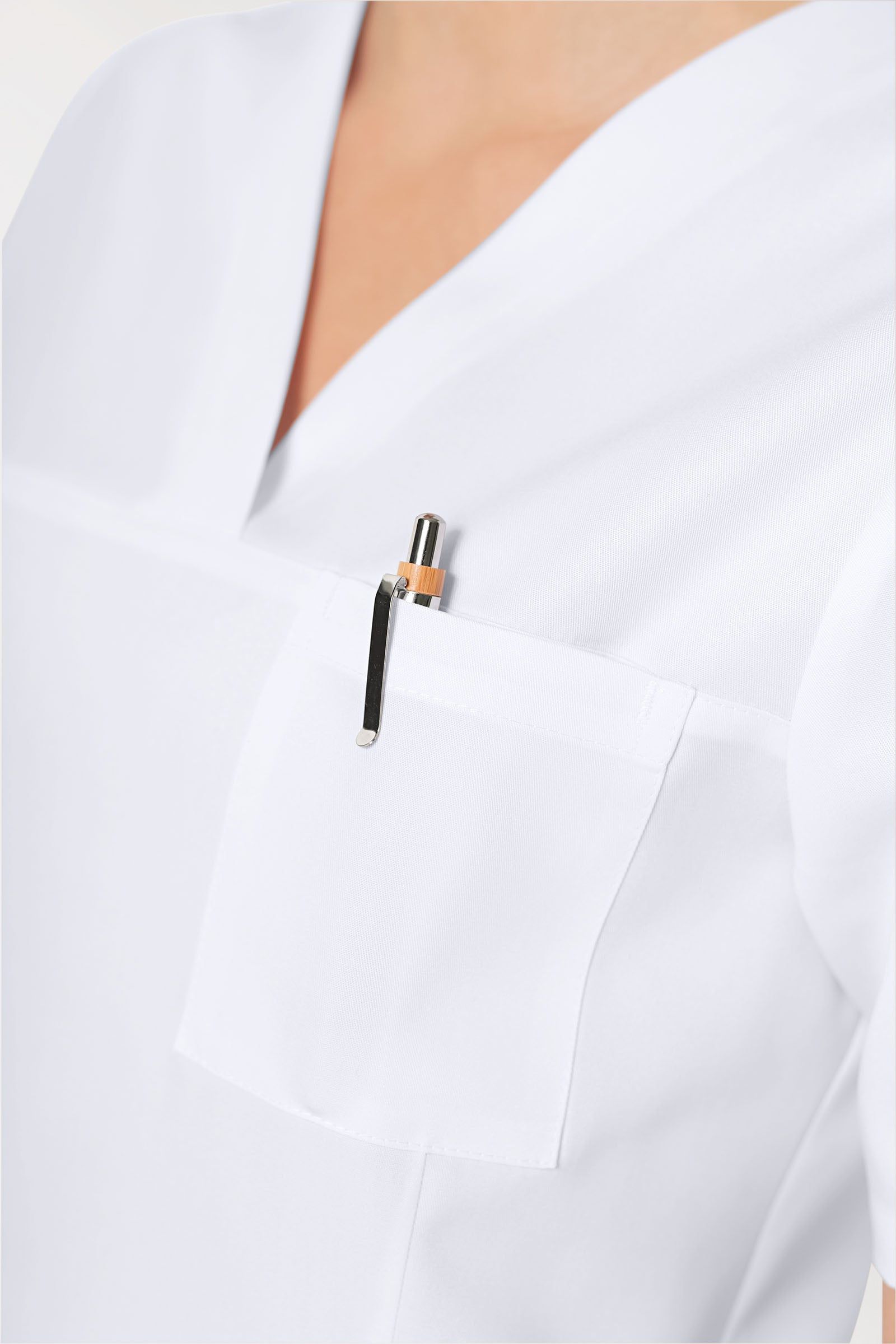 GREEN Schlupfkasack Damen - V-Ausschnitt weiß