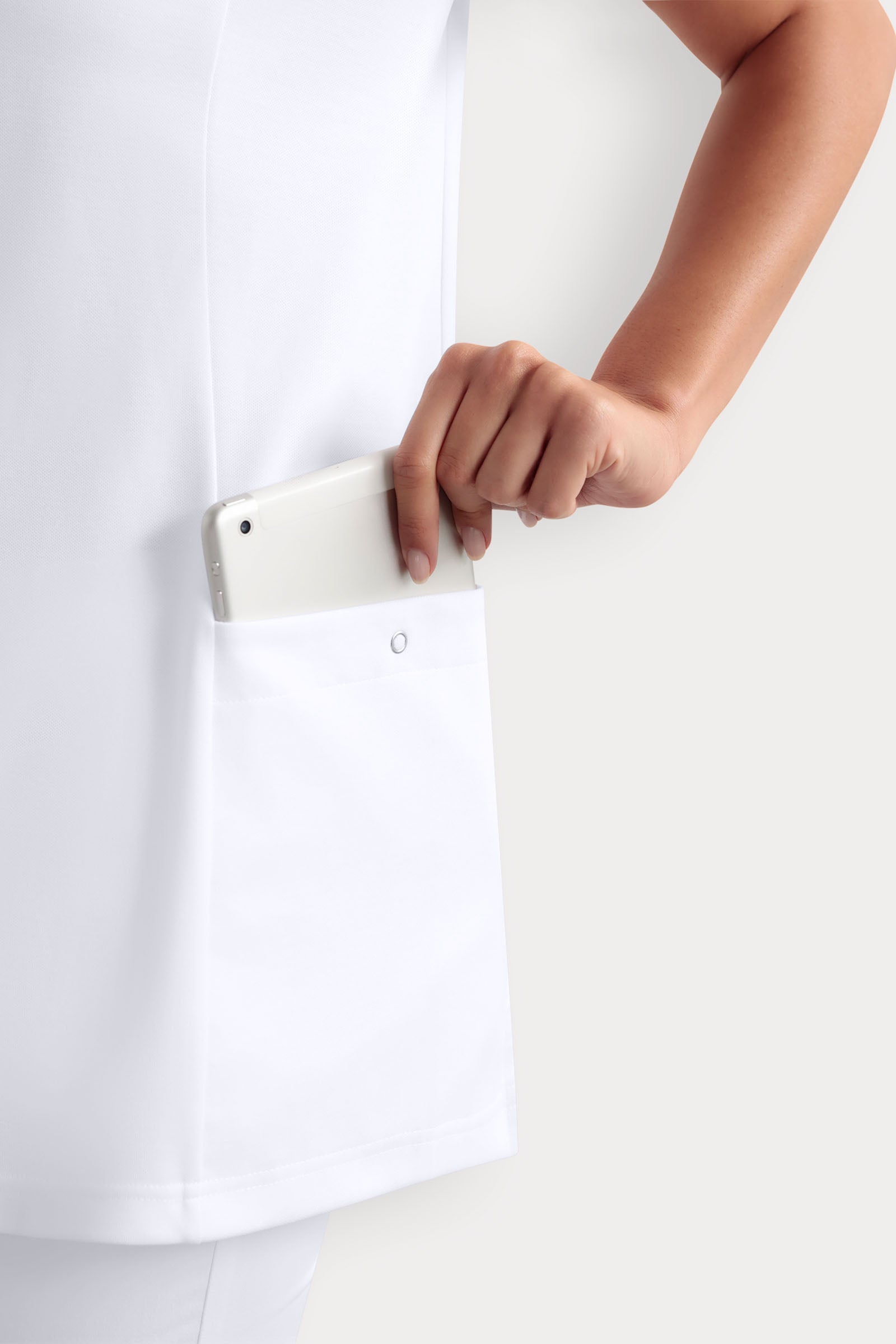 COMFY FLEX Stretch Schlupfkasack Damen - Herzausschnitt weiß