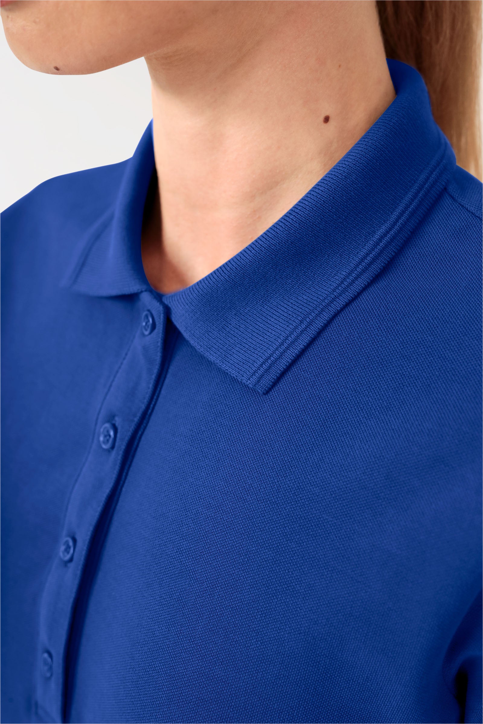 COMFY FLEX Stretch Shirt Damen - Polokragen königsblau