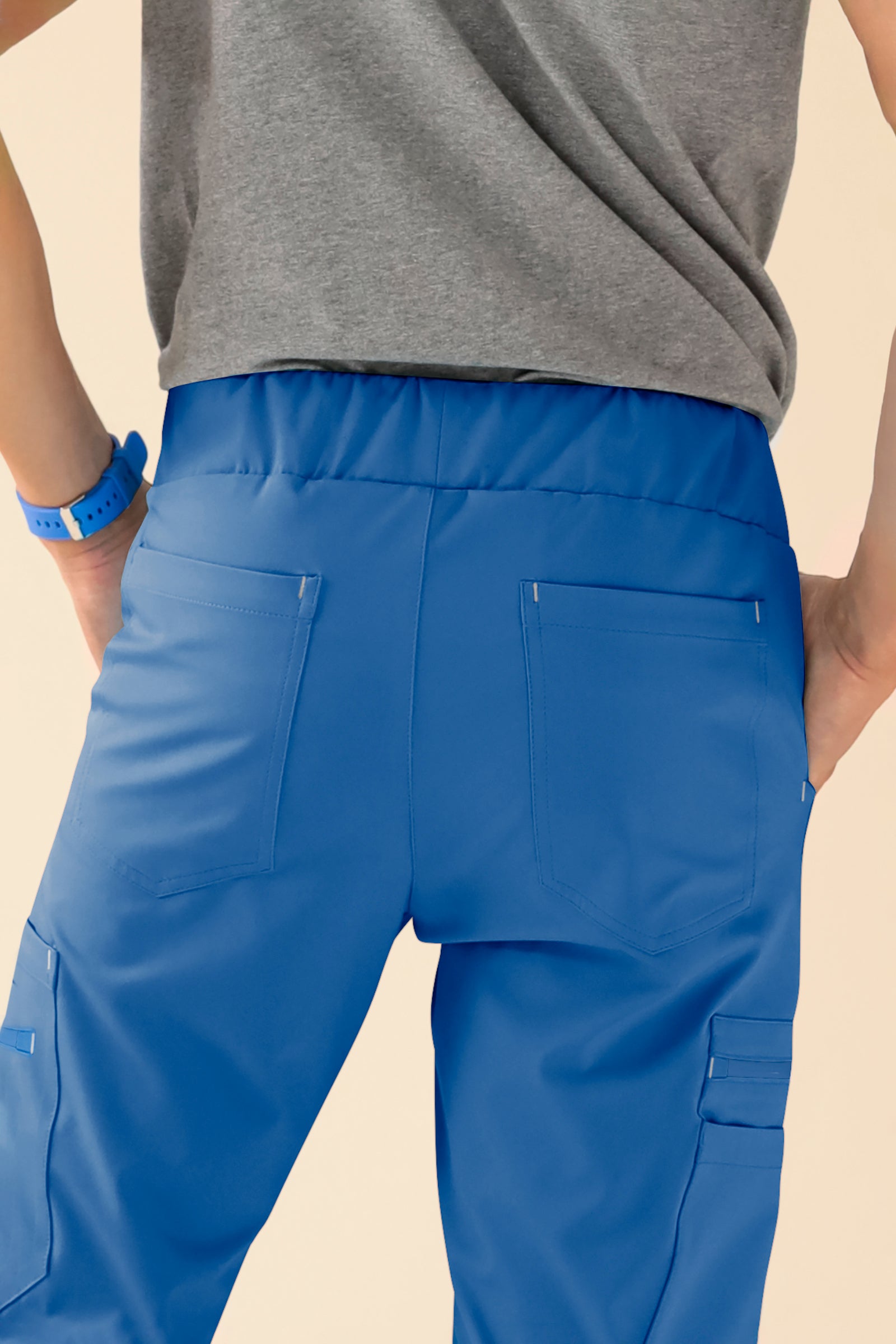 KAERE Hose Herren - Saumbündchen Kurzgr. mit Beintaschen blau