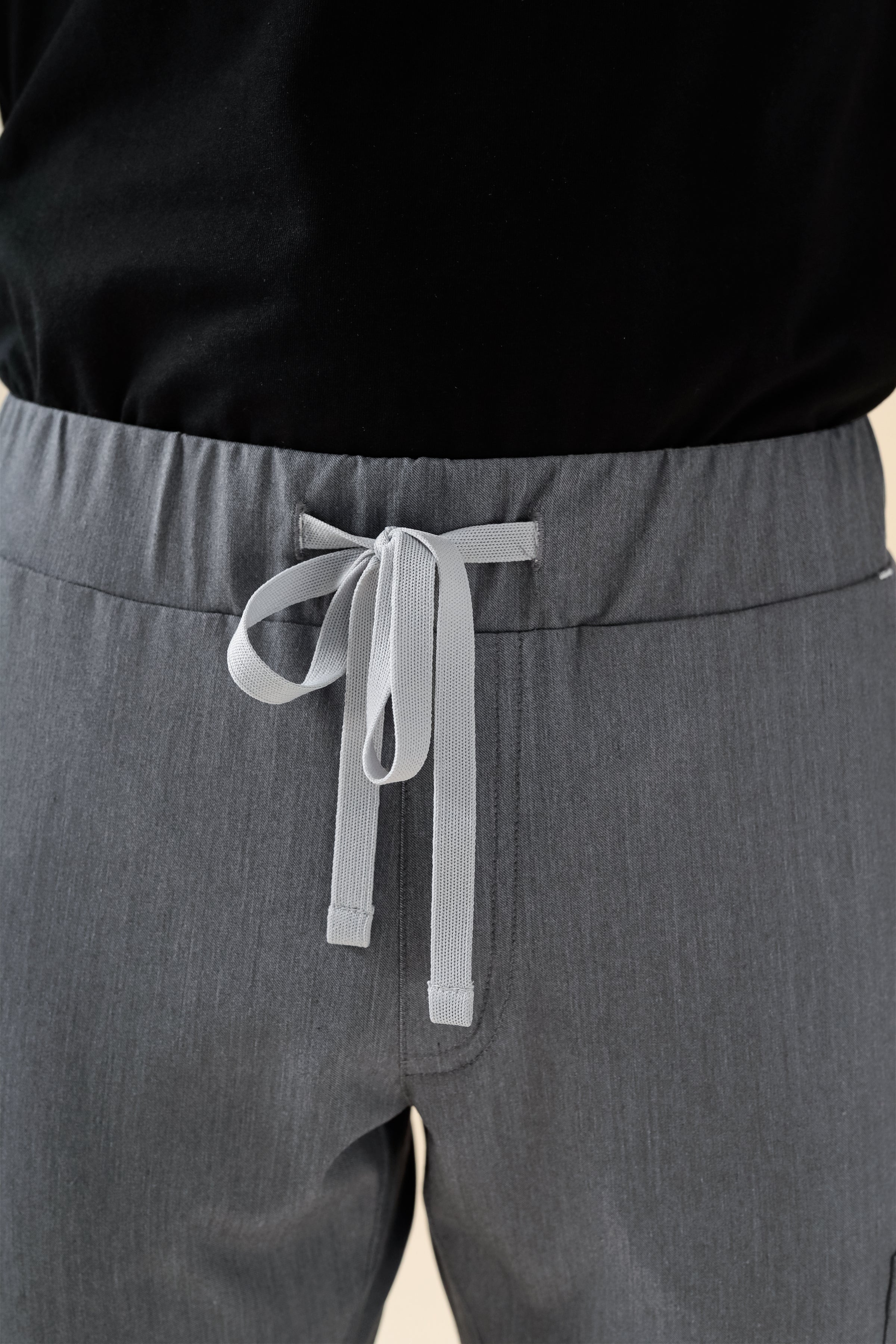 KAERE Hose Herren - Saumbündchen Kurzgr. mit Beintaschen grau melange