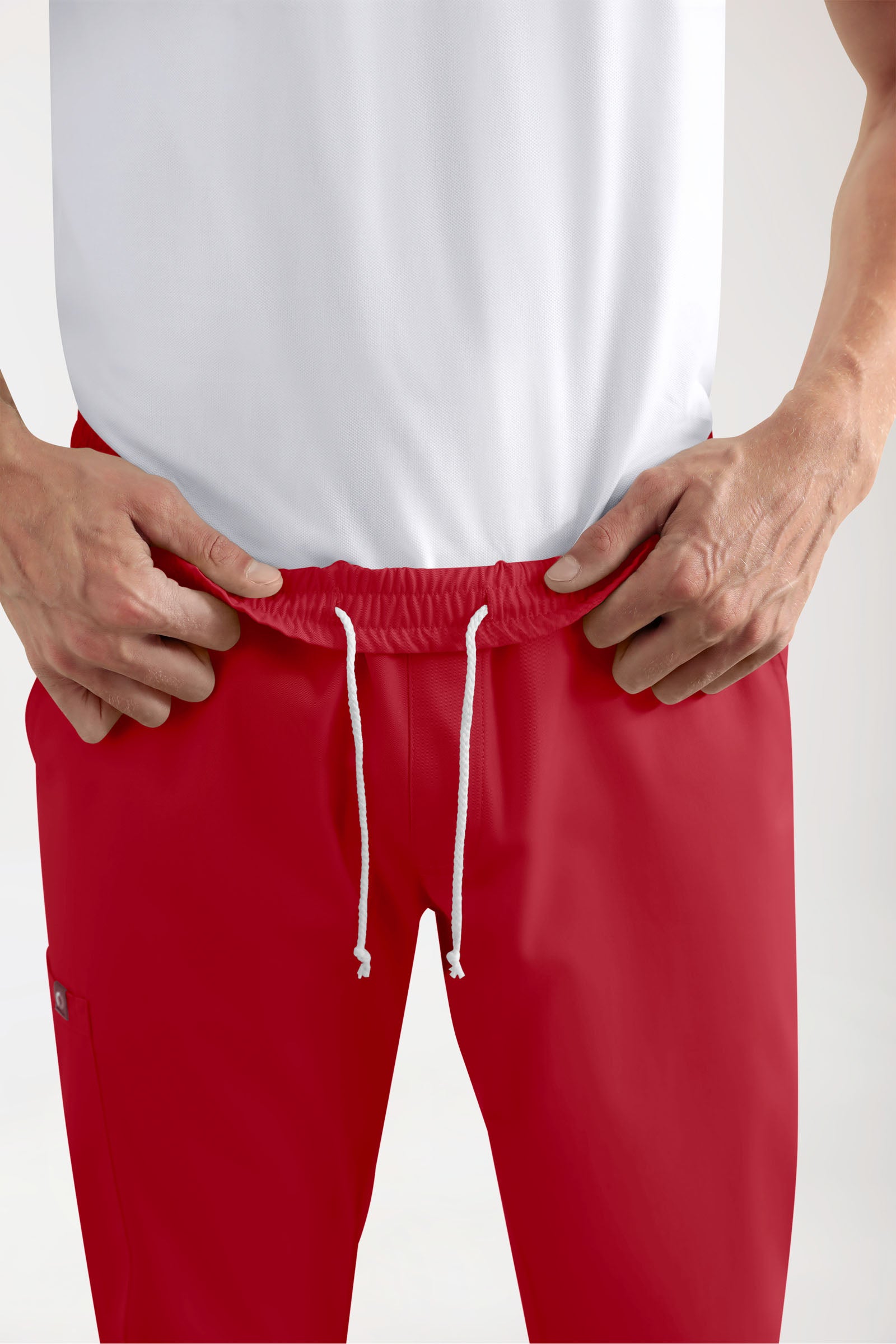 GREEN Stretch Hose Herren - Jogpants Style rot