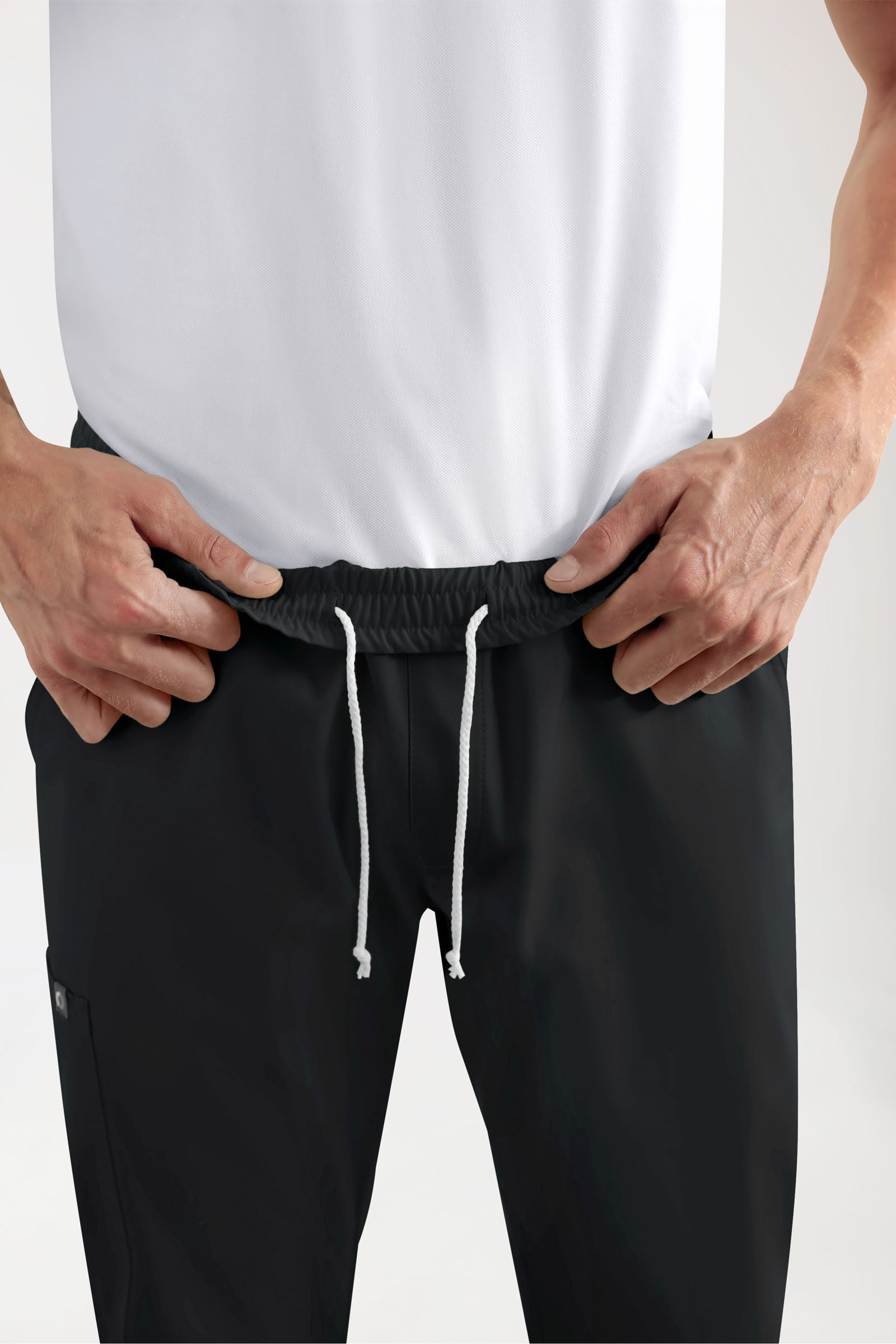 GREEN Stretch Hose Herren - Jogpants Style schwarz