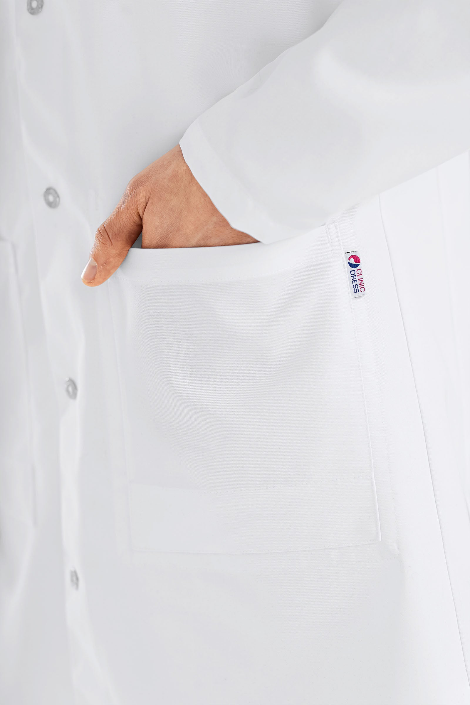 Mantel Herren - Reverskragen - Druckknopfleiste weiß