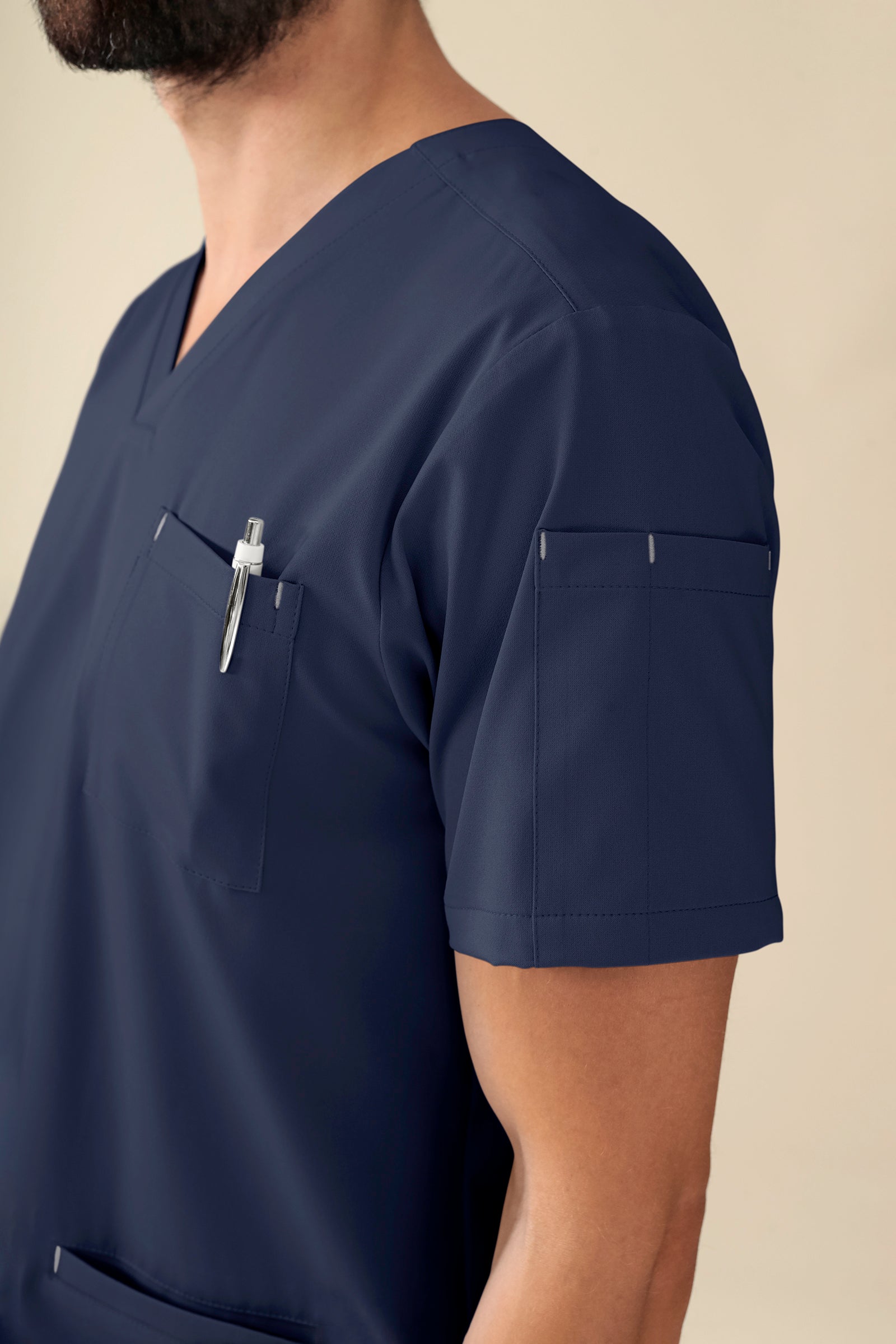 KAERE Schlupfkasack Herren - V-Ausschnitt navy