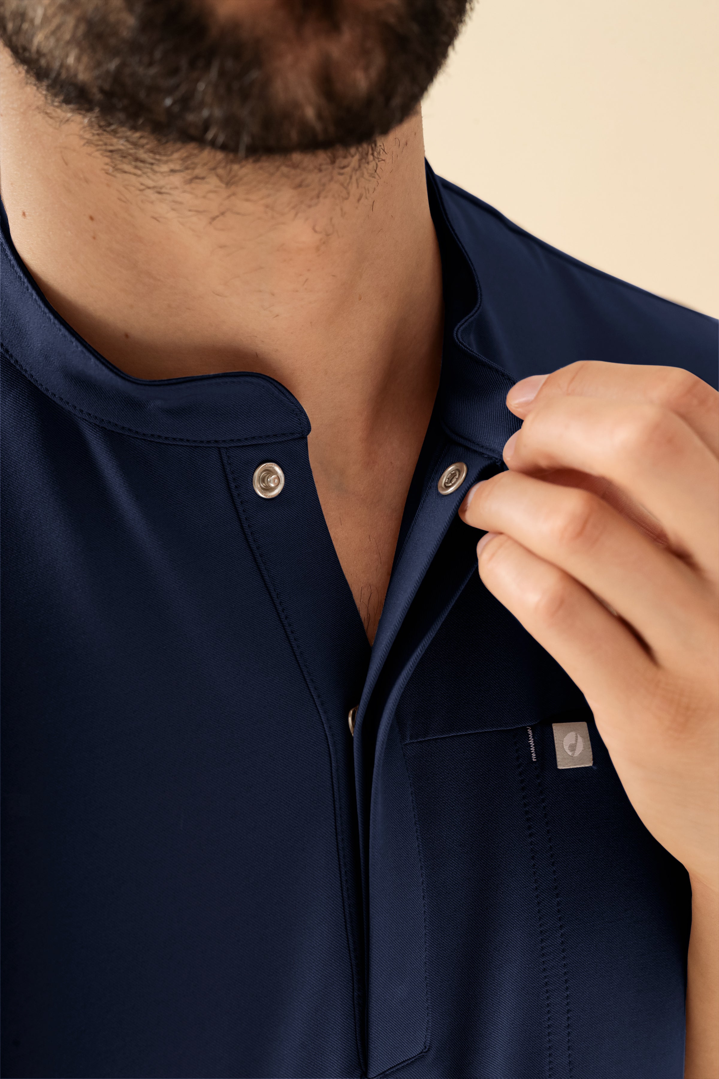 KAERE Schlupfkasack Herren - Stehkragen navy