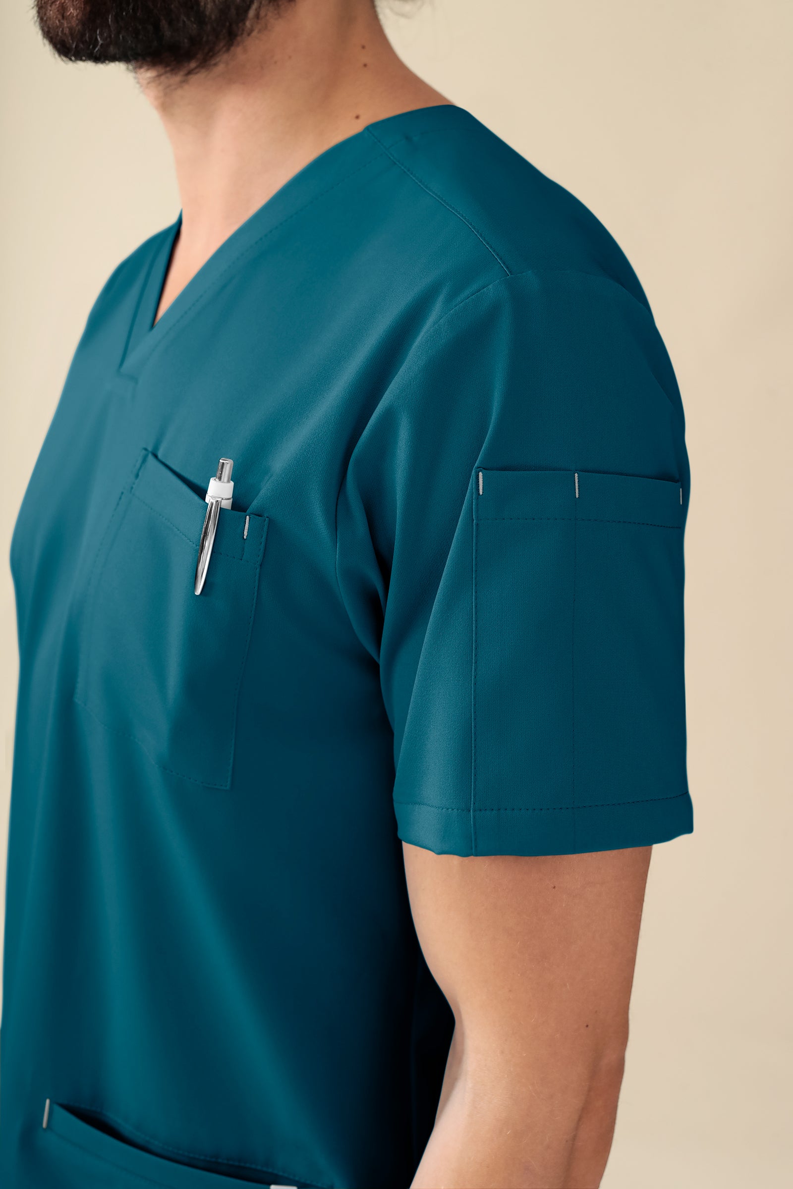 KAERE Schlupfkasack Herren - V-Ausschnitt petrol