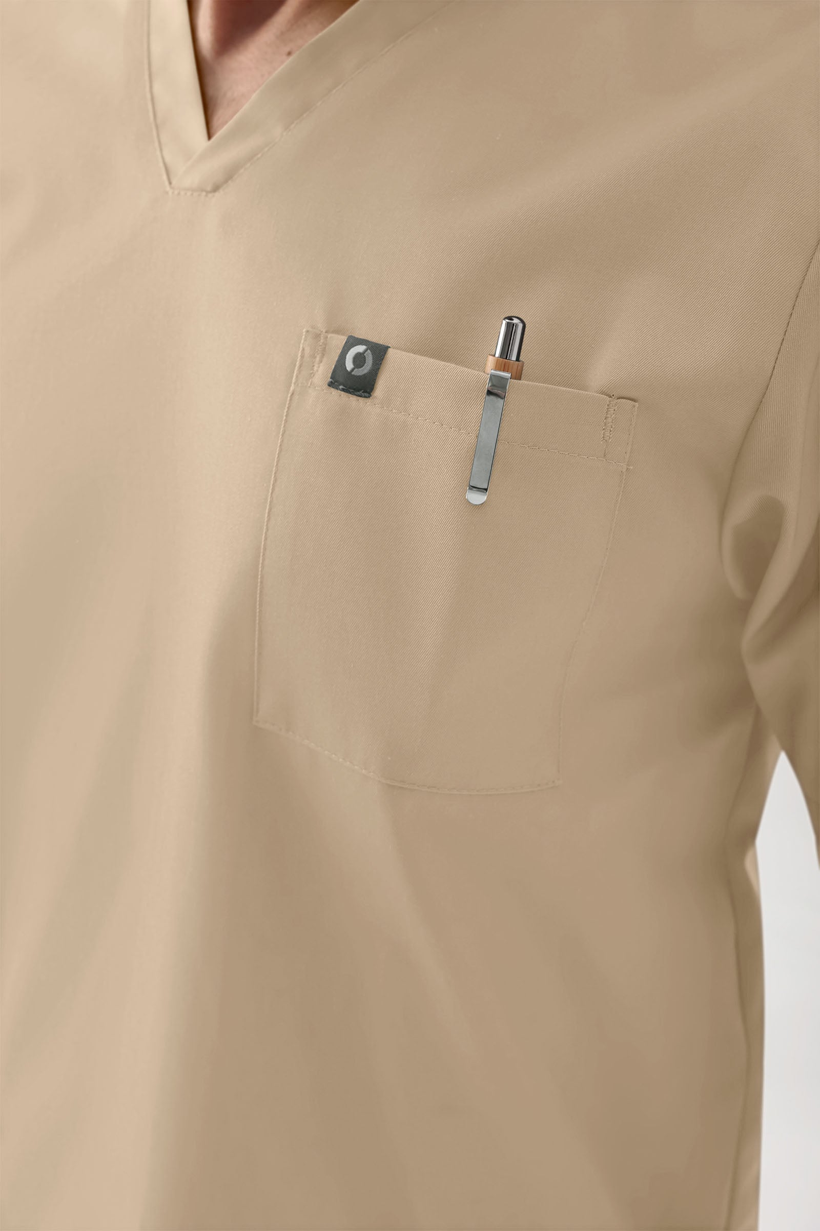 GREEN Stretch Schlupfkasack Herren - V-Ausschnitt sand