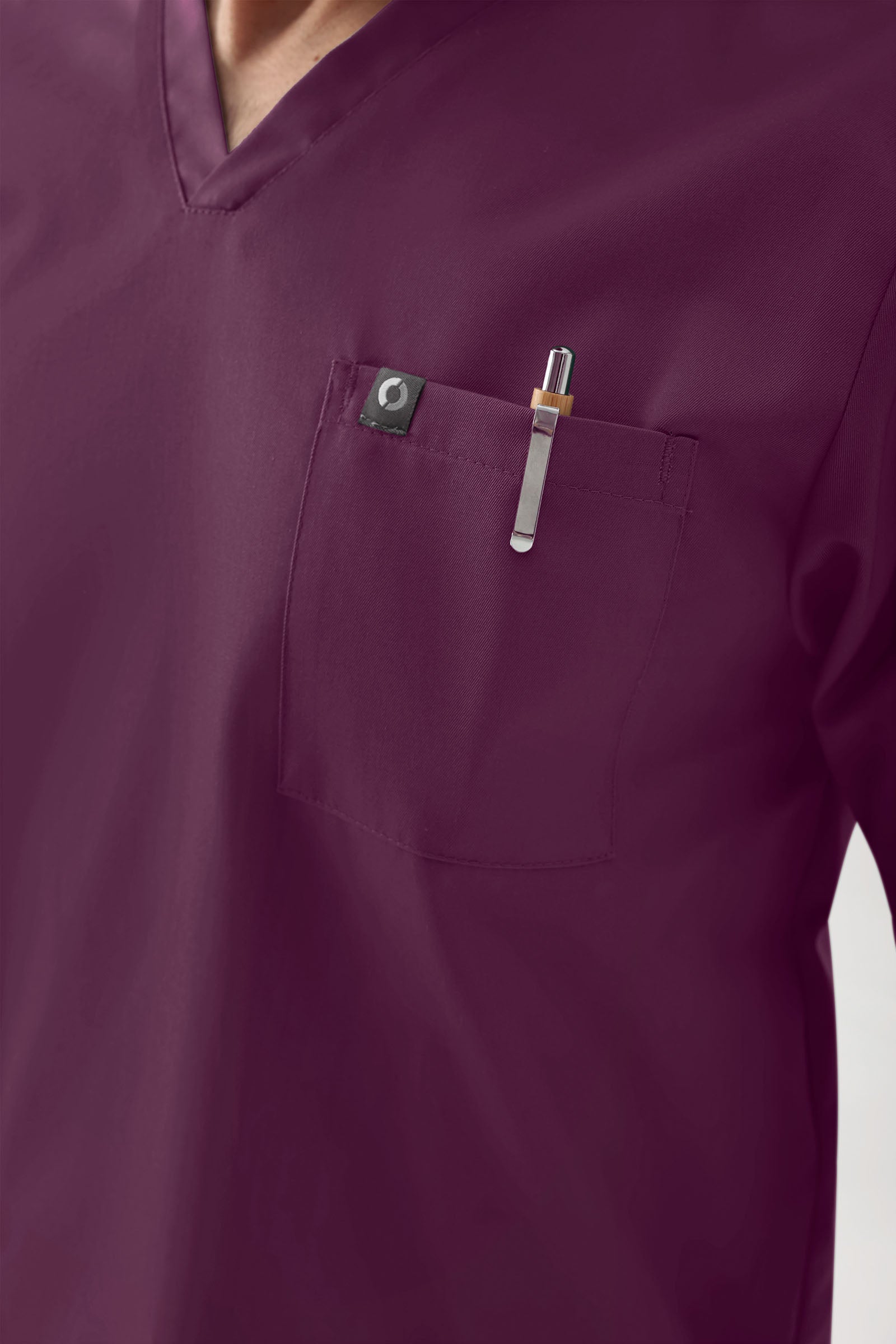 GREEN Stretch Schlupfkasack Herren - V-Ausschnitt pflaume