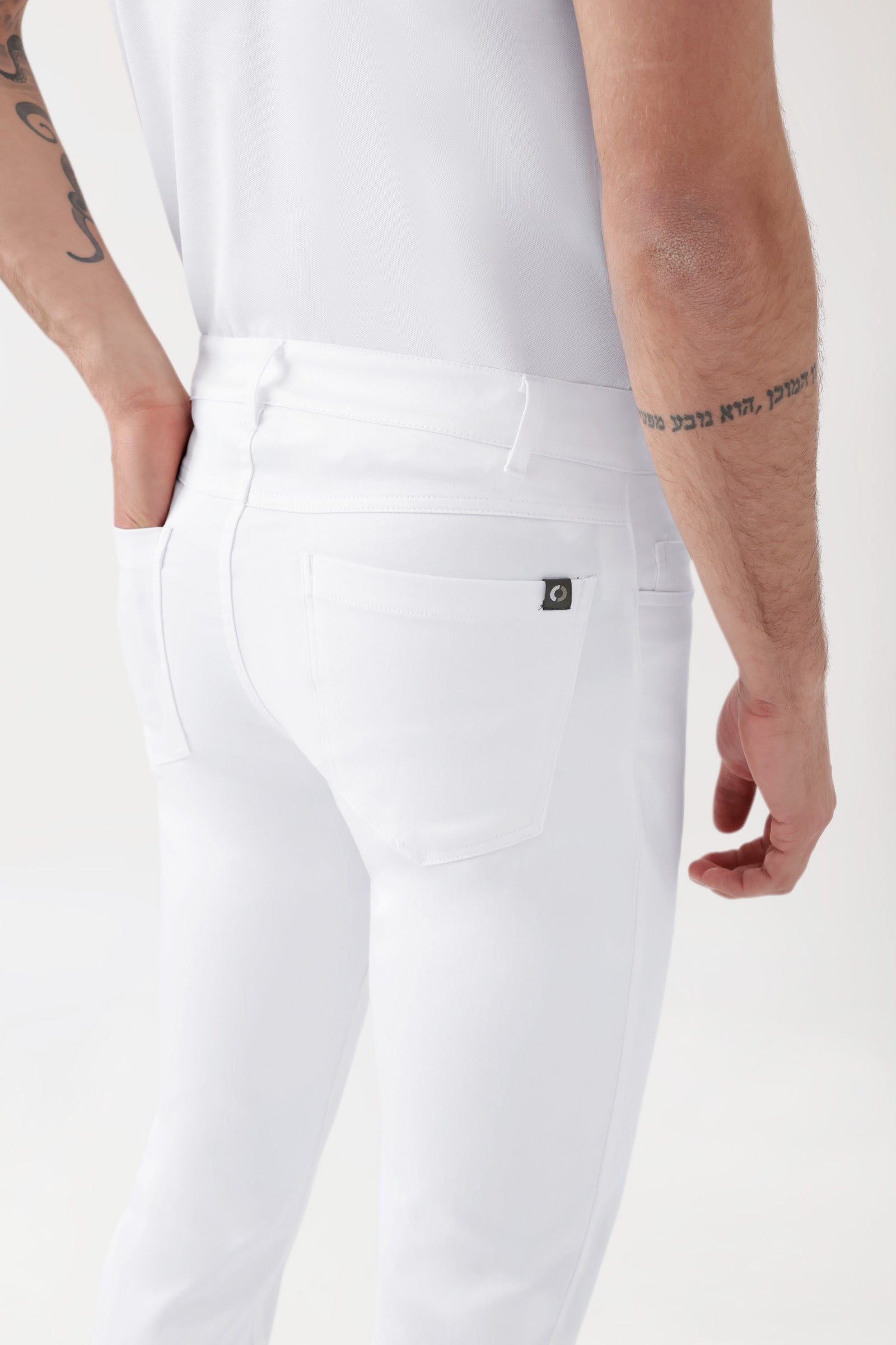 COMFY FLEX 5-Pocket Hose Herren - schlankes Bein weiß