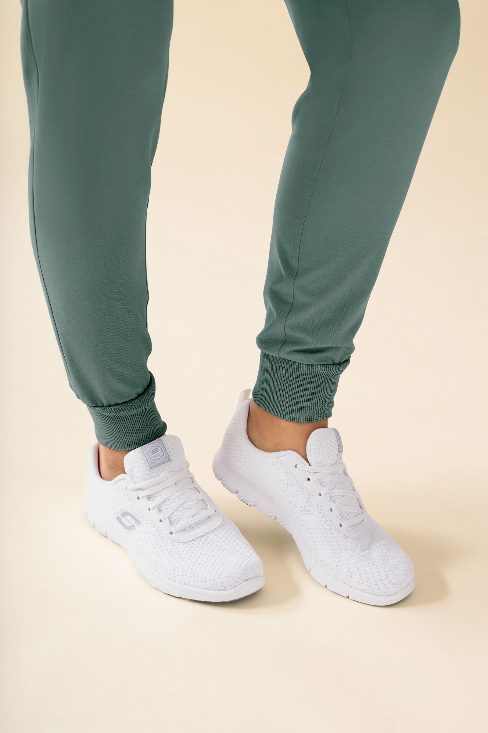 KAERE Hose Damen - Saumbündchen ohne Beintaschen dunkelgrün