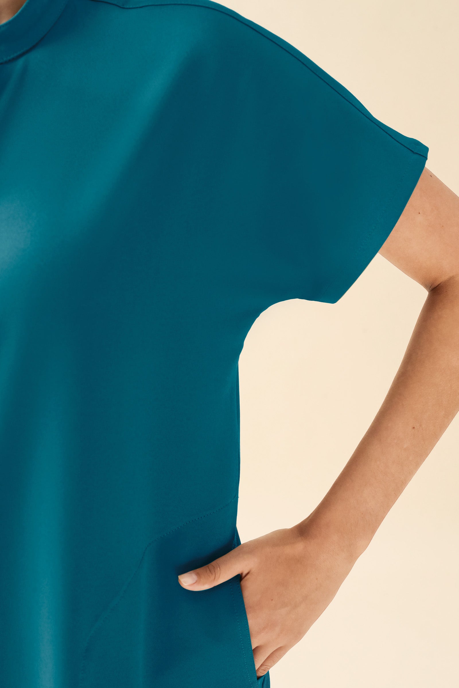 KAERE Schlupfkasack Damen - Stehkragen petrol