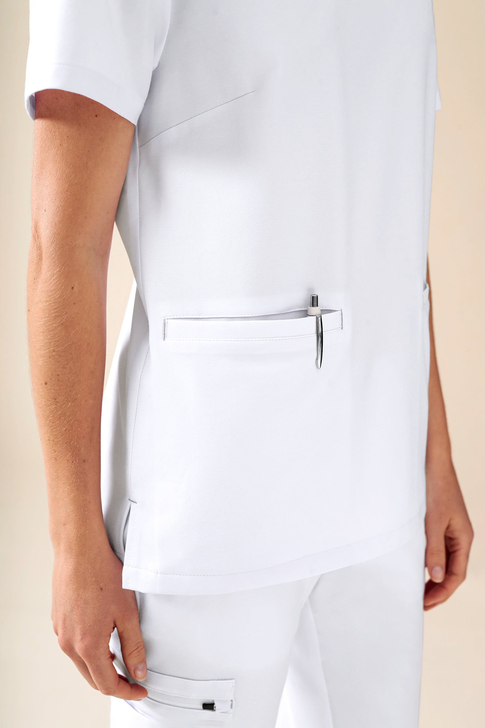 KAERE Schlupfkasack Damen - V-Ausschnitt weiß