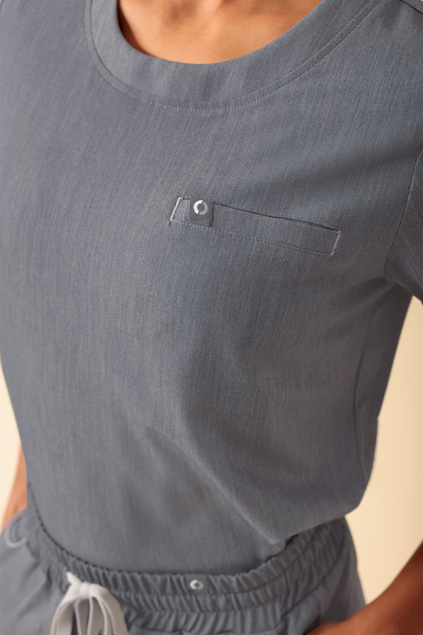 KAERE Shirt Damen - Rundhalsausschnitt grau melange