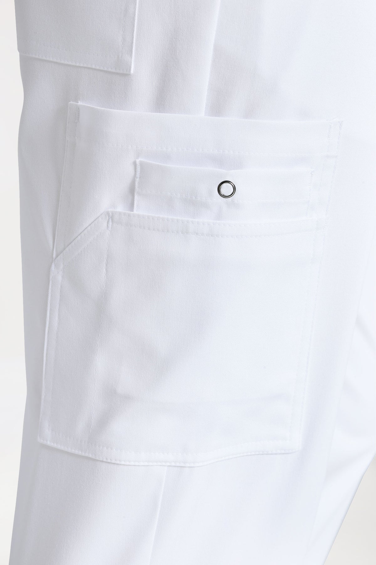 CLINIC STRETCH Hose Unisex - mit Beintasche weiß