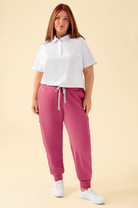 KAERE Hose Damen - Saumbündchen mit Beintaschen rosenholz
