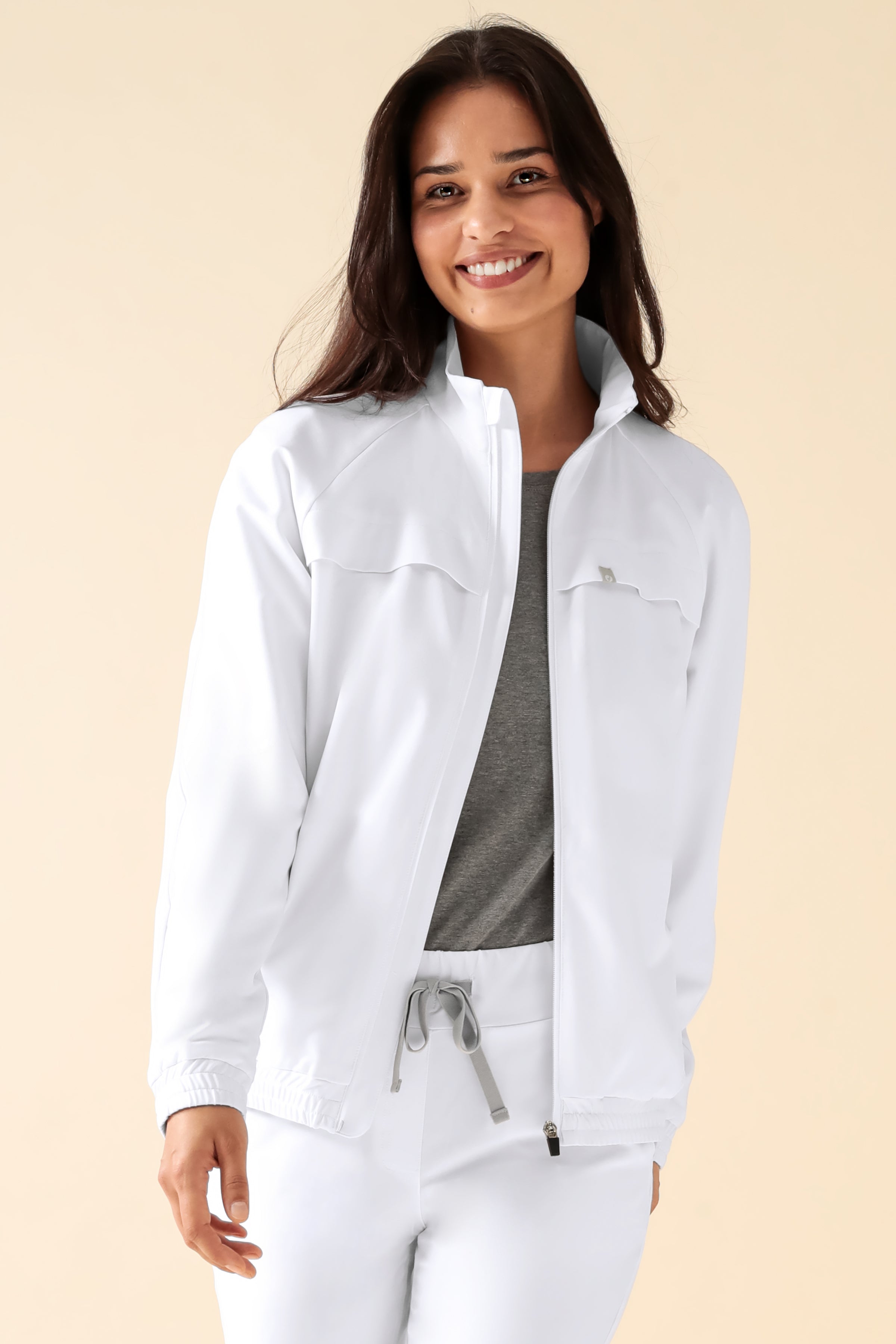 KAERE Blousonjacke Damen - mit elastischen Bündchen weiß