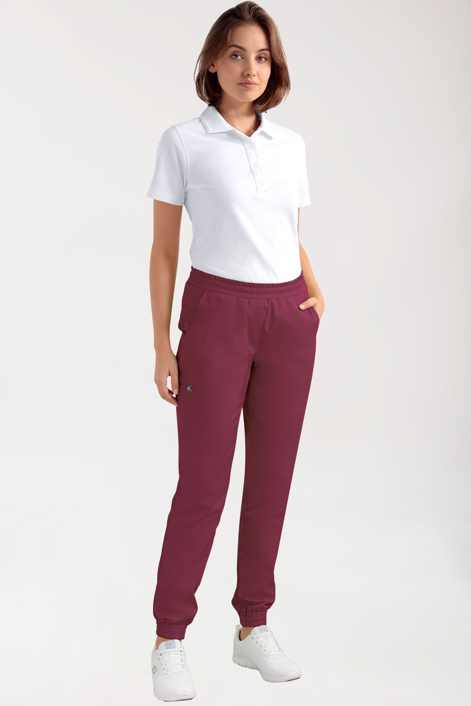 CORE Cargohose Damen - Jogpants Style bordeaux, Vorderansicht