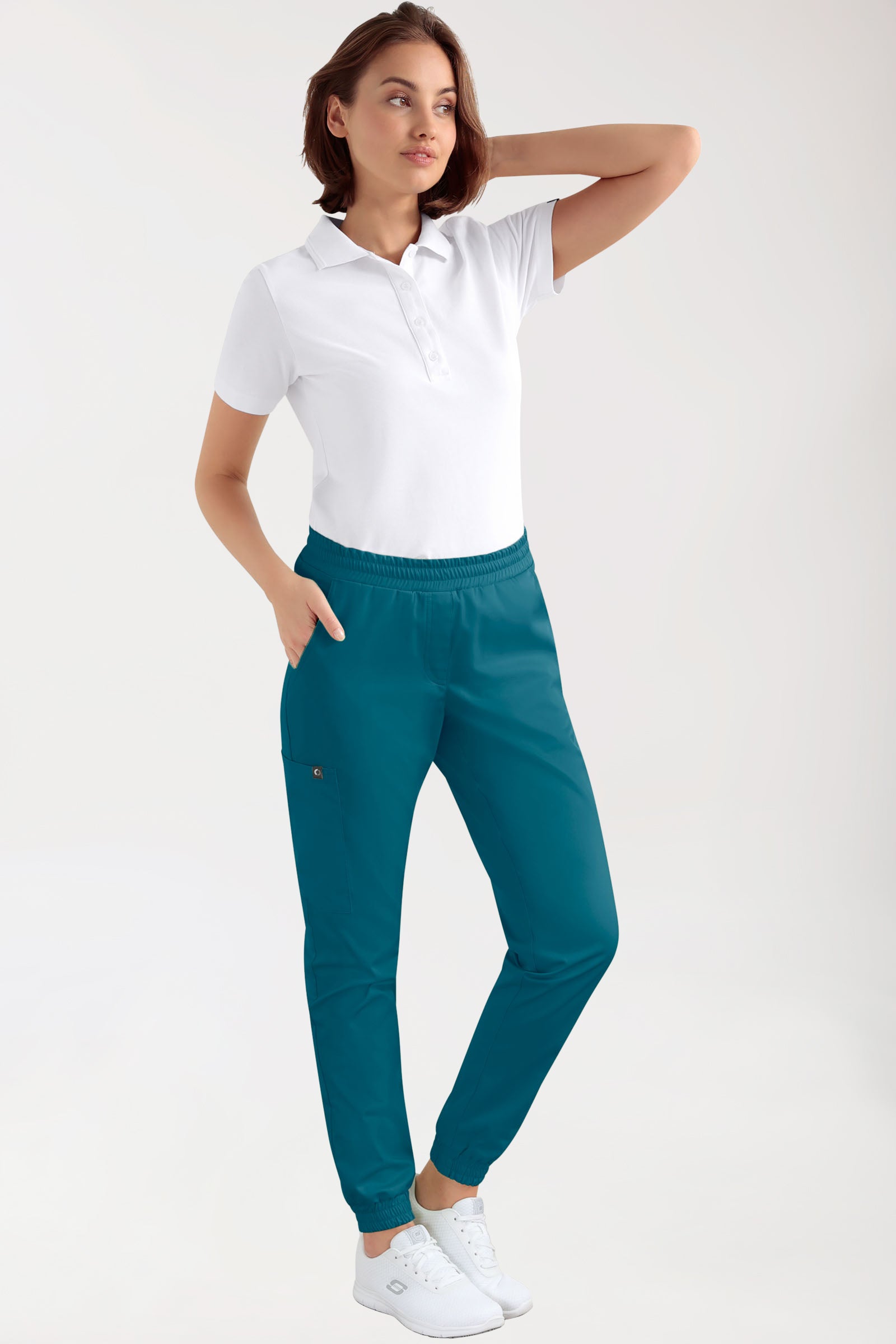 CORE Cargohose Damen - Jogpants Style petrol, Vorderansicht