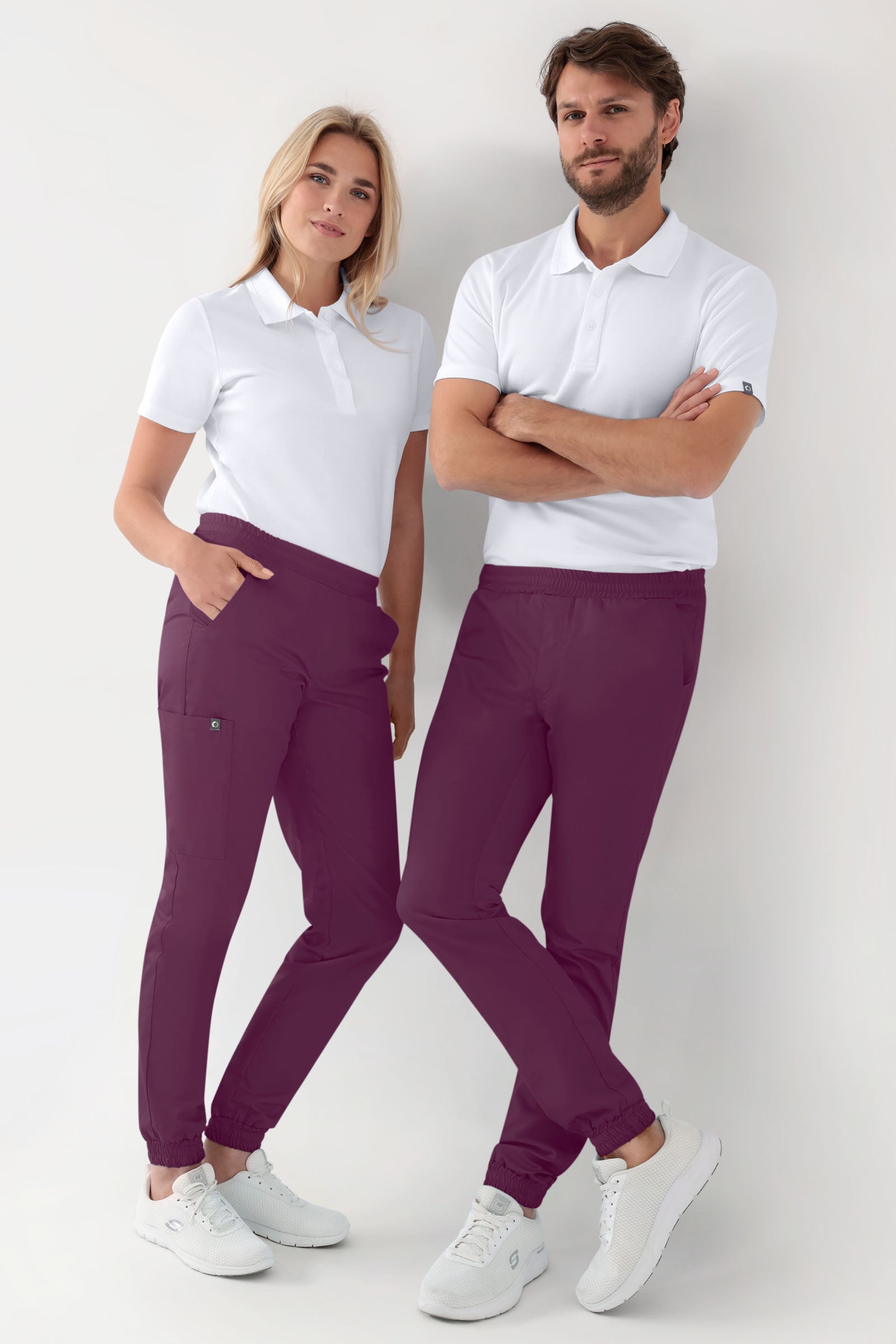 GREEN Stretch Hose Damen - Jogpants Style pflaume, Vorderansicht