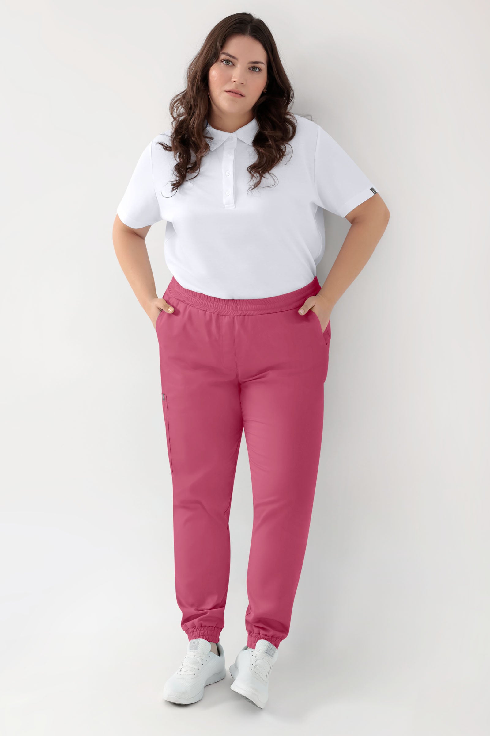 GREEN Stretch Hose Damen - Jogpants Style rosenholz, Vorderansicht