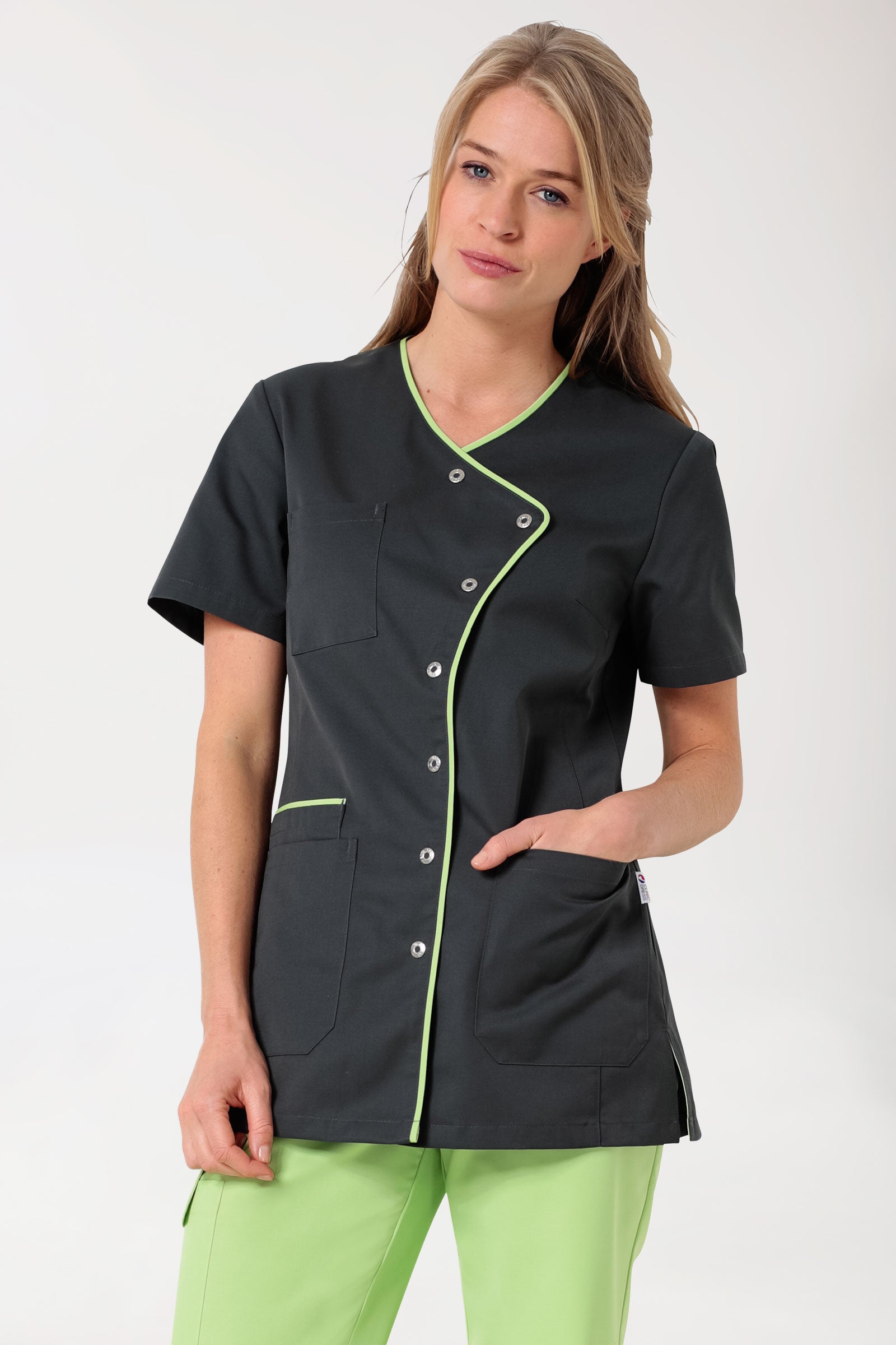 Kasack Damen Anthrazit Apfelgrün