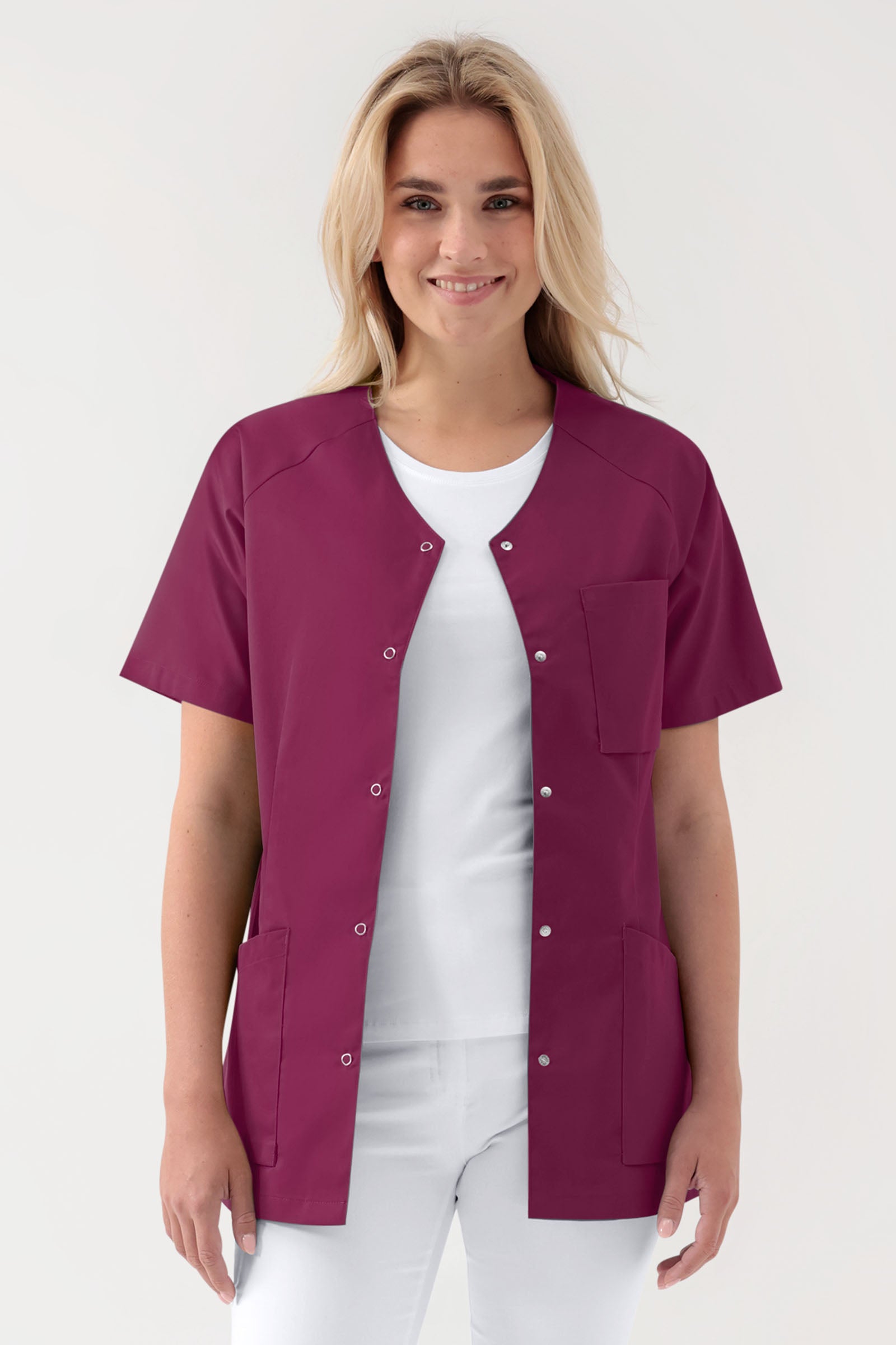 DER Kasack-Kasack Damen - durchgeknöpft berry